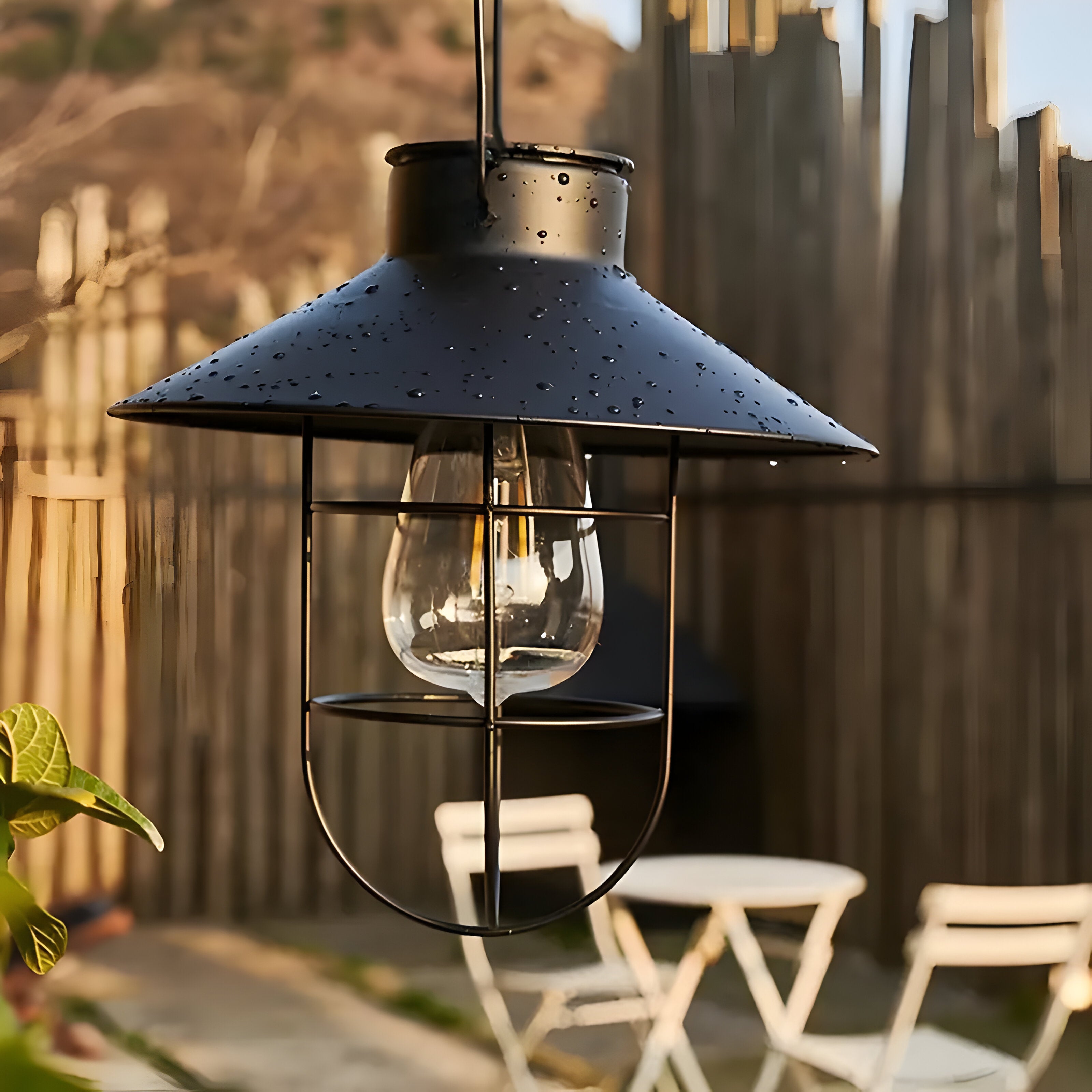 SolarGlow Duo - 2pcs Solar Vintage Outdoor Laternen Schwarz Metall