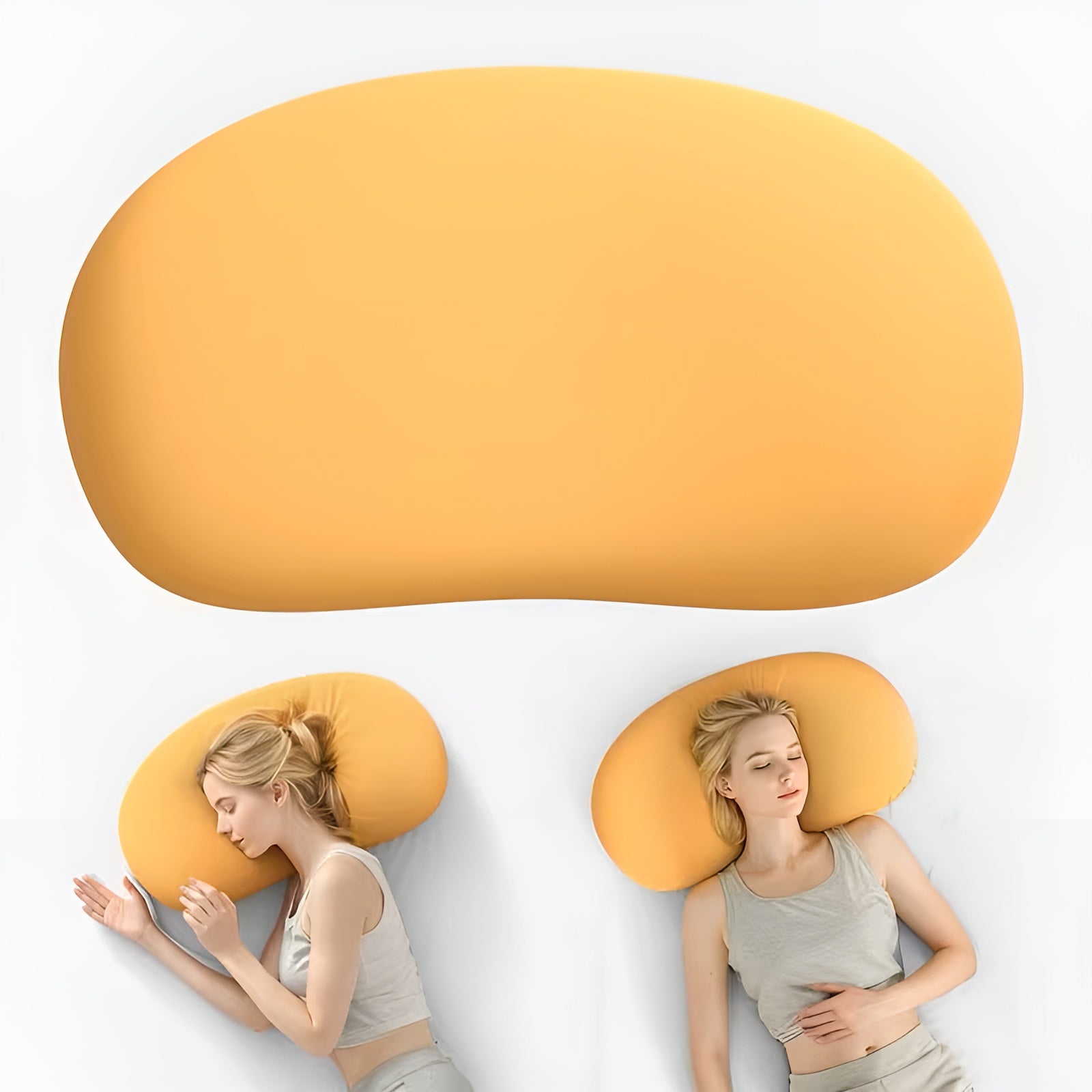 Nackenkissen mit ergonomischer Form – Entlastend und Weich | Für erholsamen Schlaf - Gelb - Kissen
