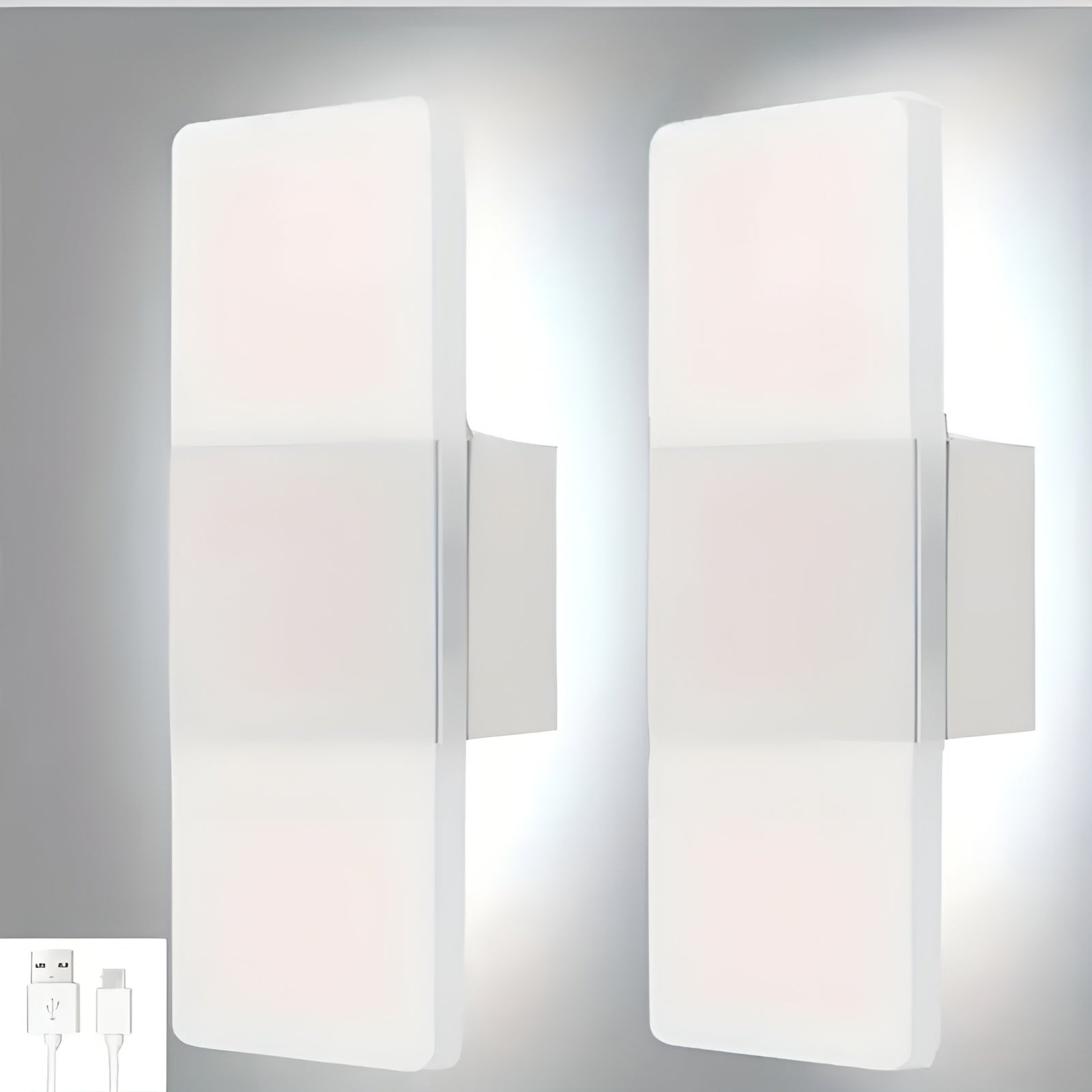 LED-Nachtlichter mit Bewegungsmelder 2er-Set- USB-Aufladung | Magnetische Montage für Schlafzimmer, Flur & Treppe