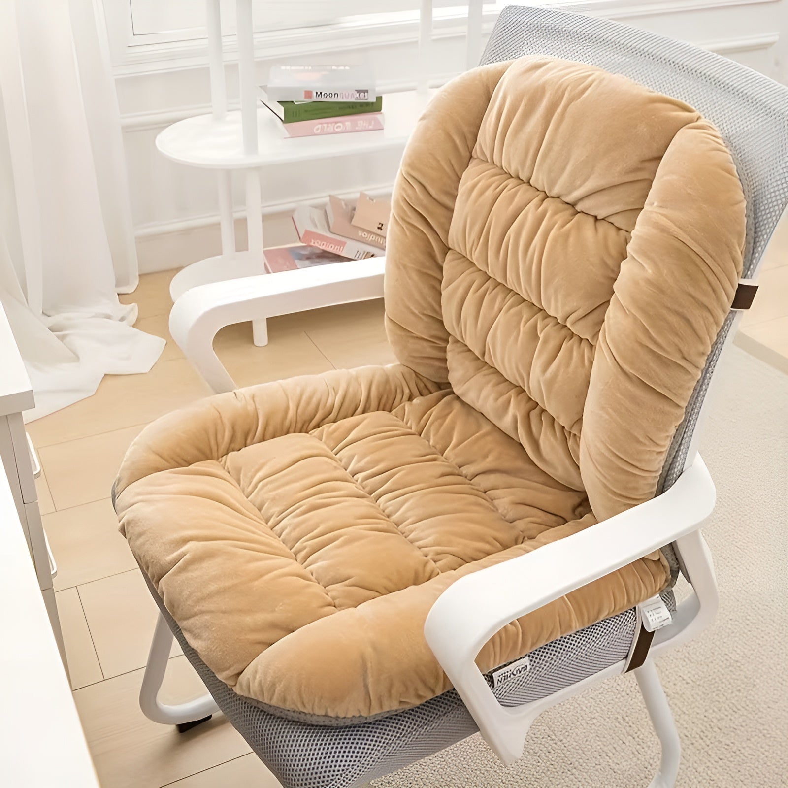 Dicke Sitzkissen für Stühle – weich warm und bequem | Ideal für den Wohnbereich und das Büro - Kamel - Kissen