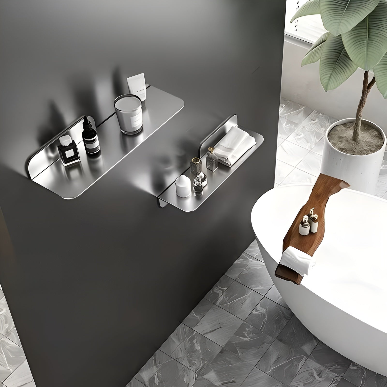 Schwebendes Wandregal im Minimalistischen Design – Stabil & Modern | Edelstahl Wandregal für Wohnzimmer