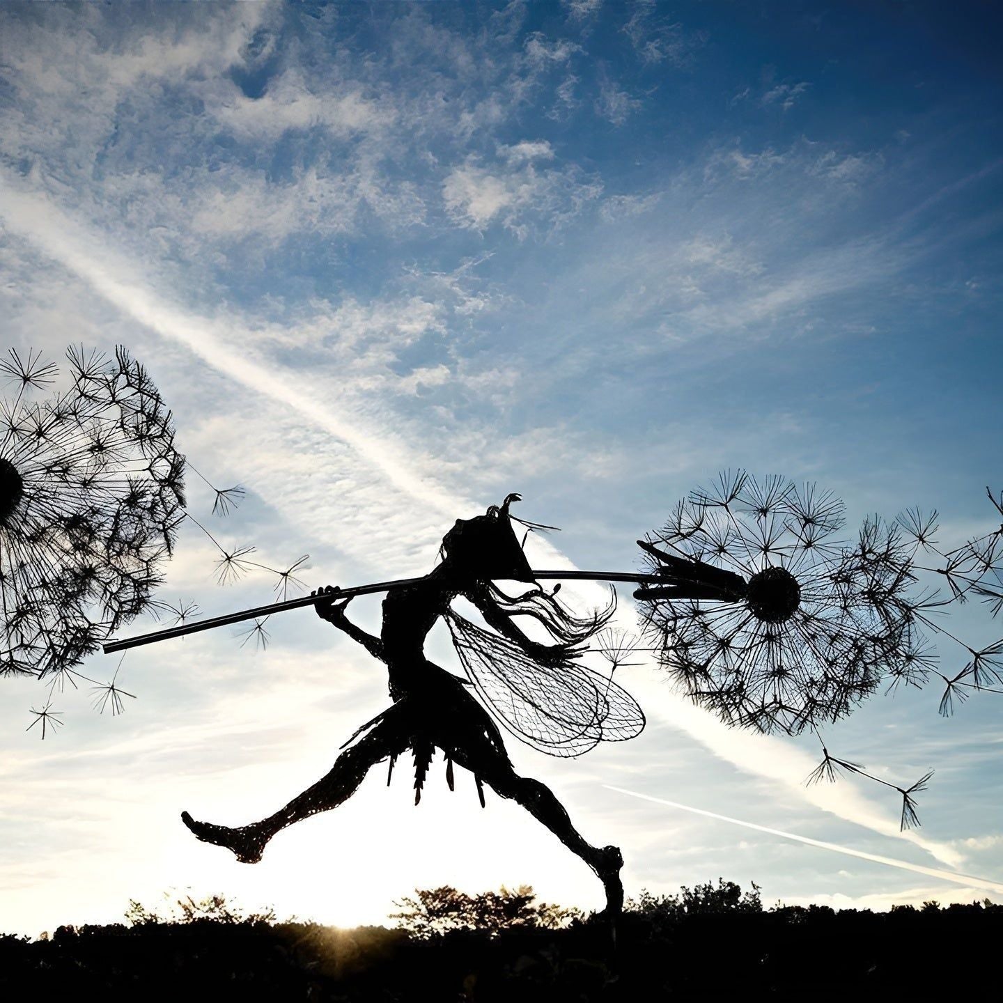 Metall-Pusteblume –Dekorative, Filigrane Feen-Deko für Garten