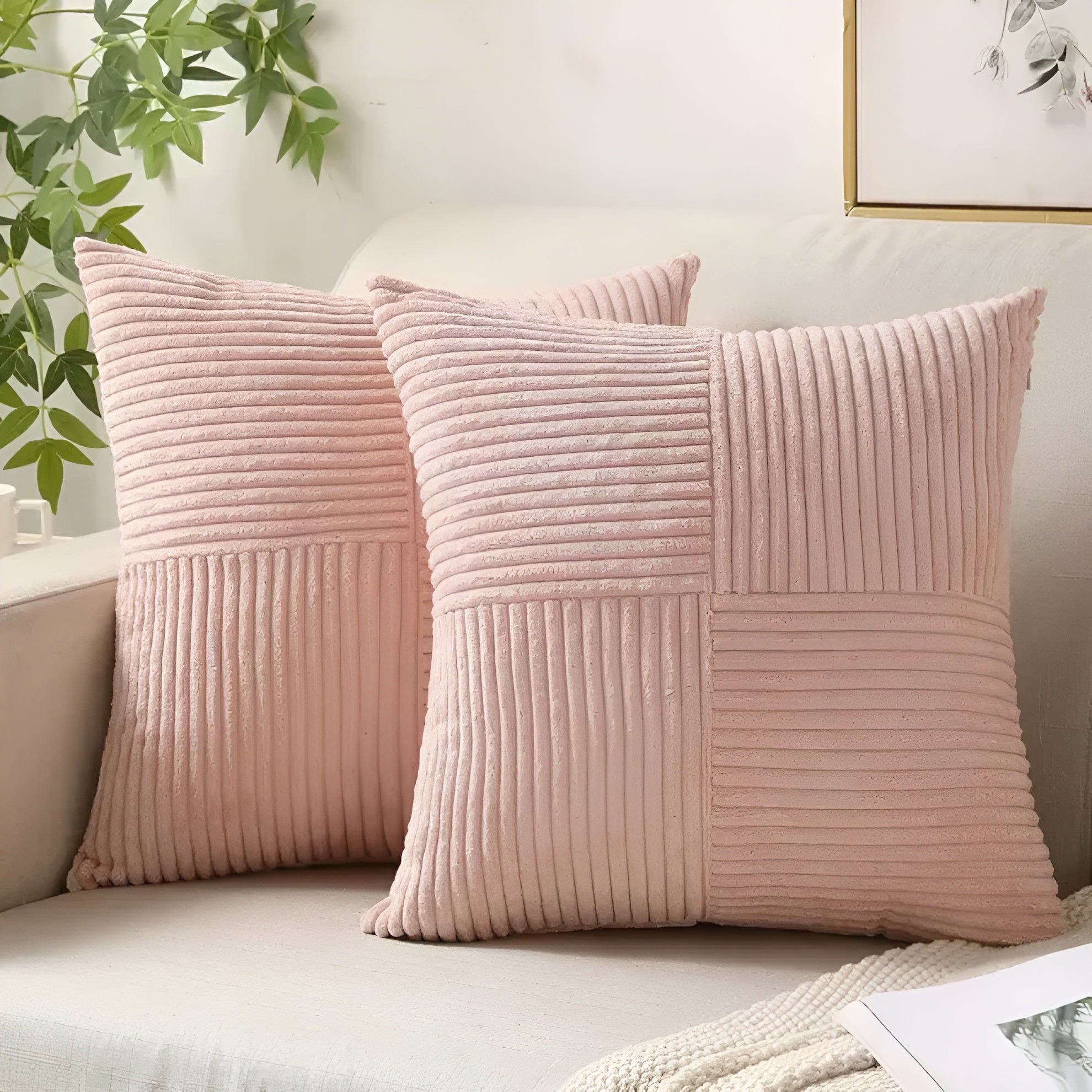 Dekorativer Sofakissenbezug – Premium-Qualität | Bequem & stilvoll - Rosa / 45x45 cm - Bettwäsche-Set