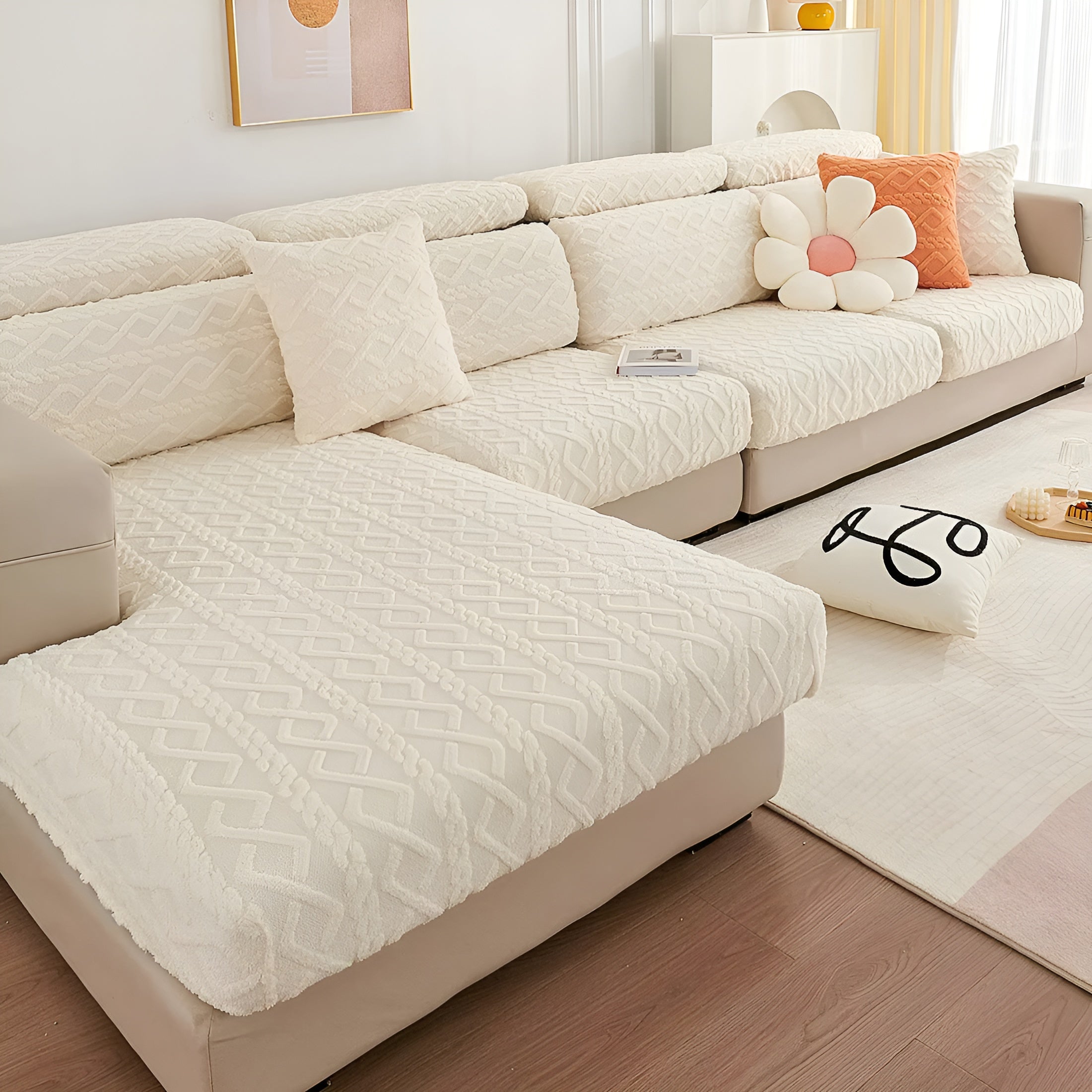 Samt-Sofabezug mit Diamantmuster – Weich & Luxuriös | Perfekte Passform für Jede Couch