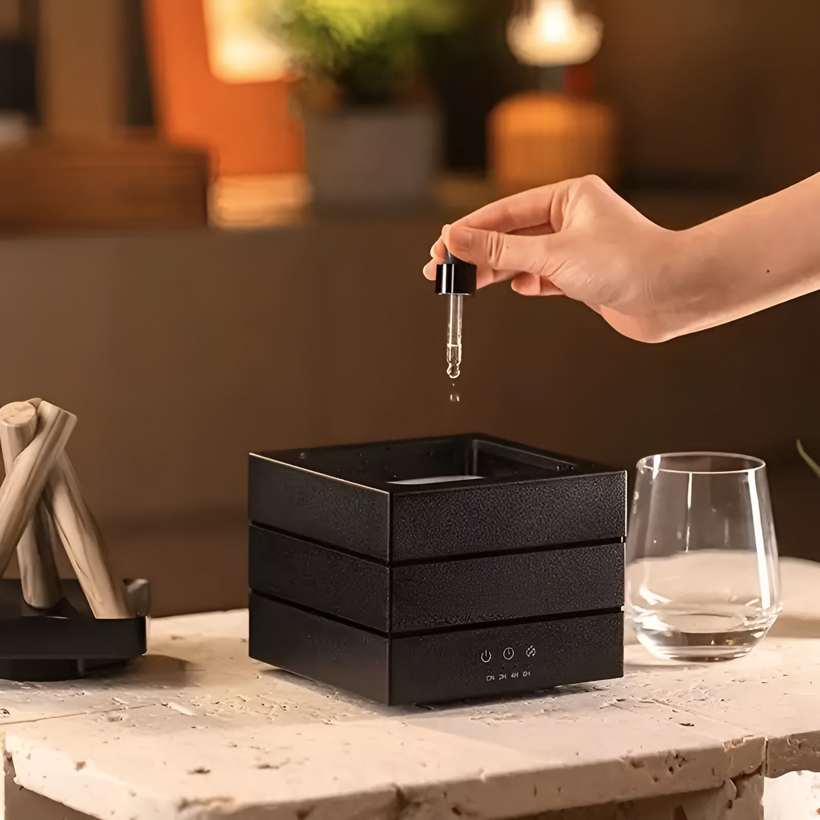 Aroma Diffuser mit Flammeneffekt – Luftbefeuchter & LED-Stimmungslicht | Beruhigend und Dekorativ für Zuhause