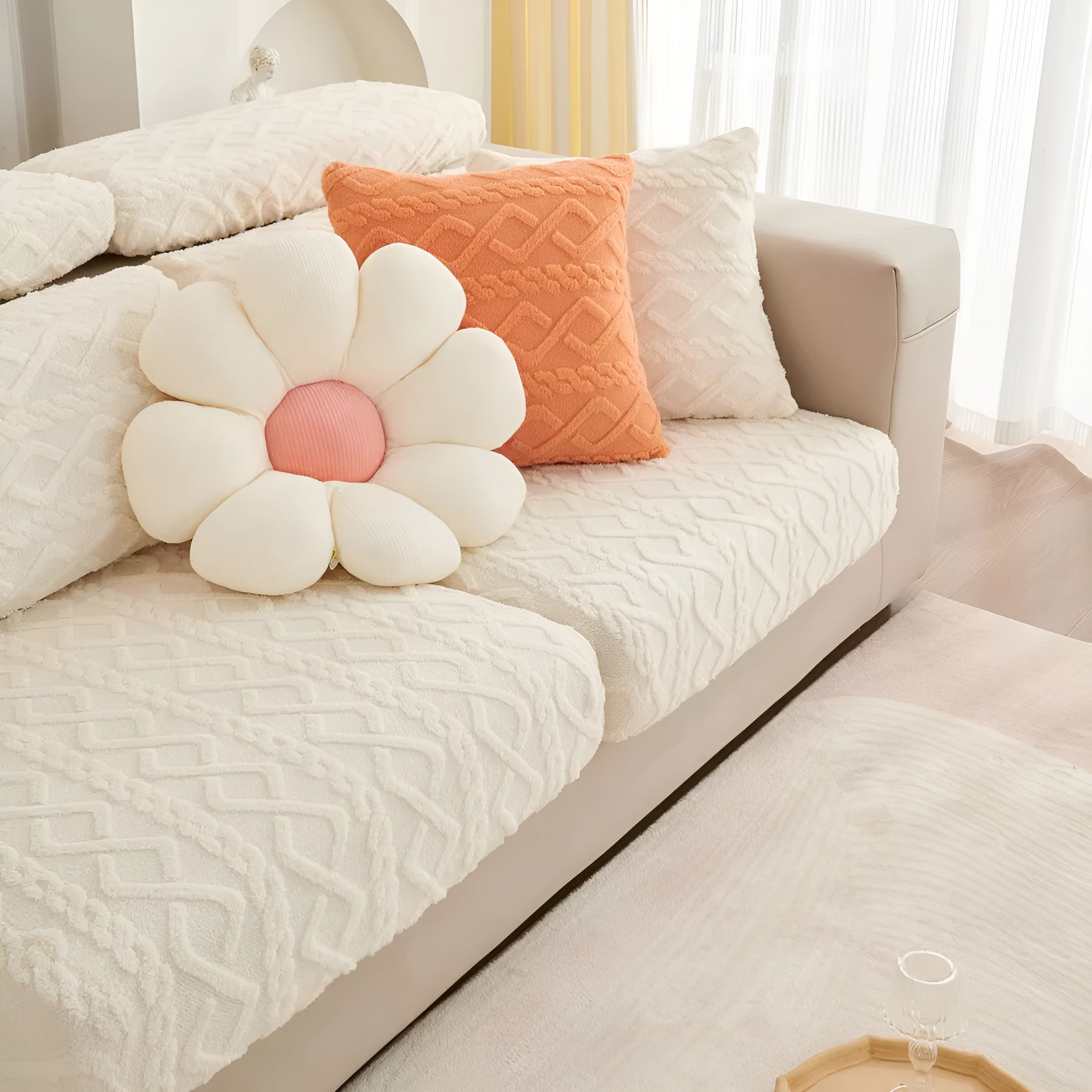 Samt-Sofabezug mit Diamantmuster – Weich & Luxuriös | Perfekte Passform für Jede Couch