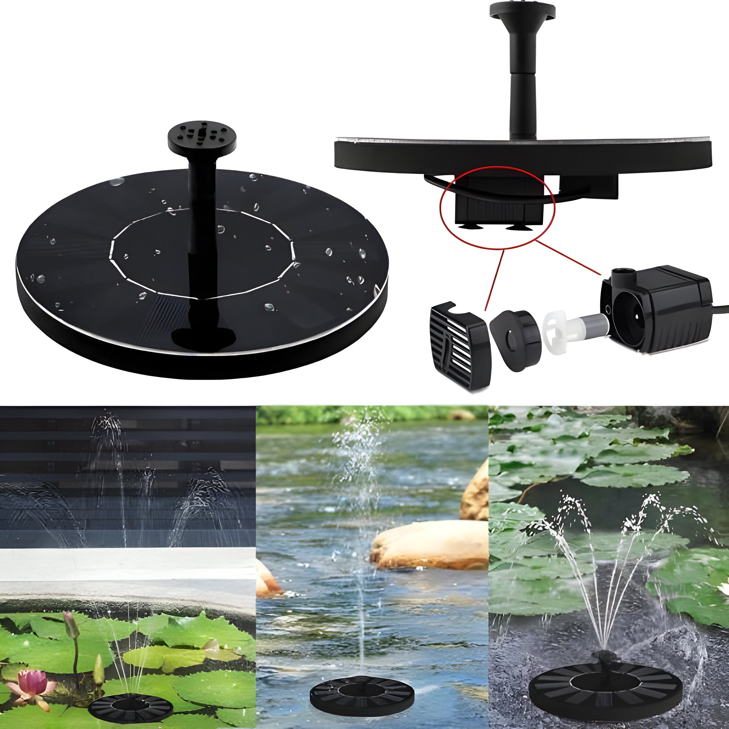 AquaBliss Rise - Solar-Wasserbrunnen für Draußen