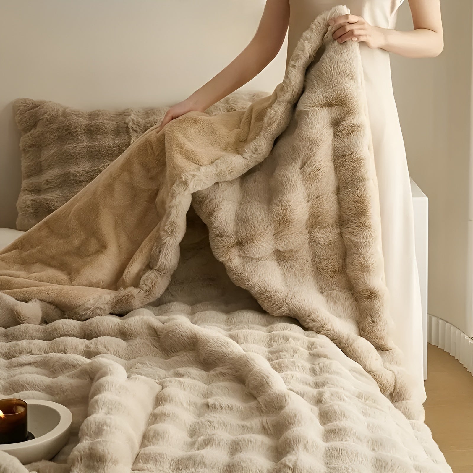Samt- und Fleece-Decke – Extra Weich & Warm | Perfekt für Sofa und Schlafzimmer