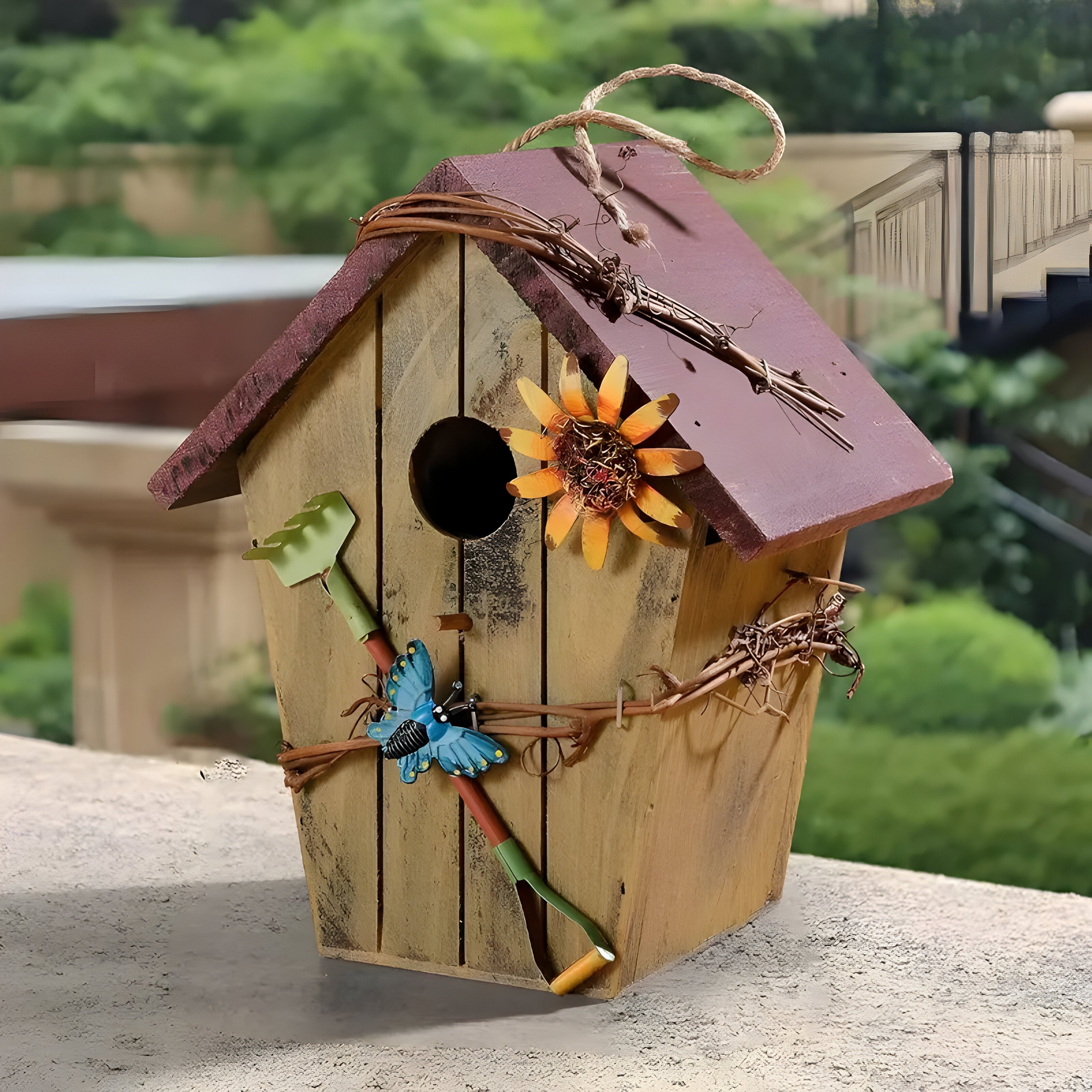 GardenPerch Nest - Dekoratives Holz Hängendes Vogelhaus