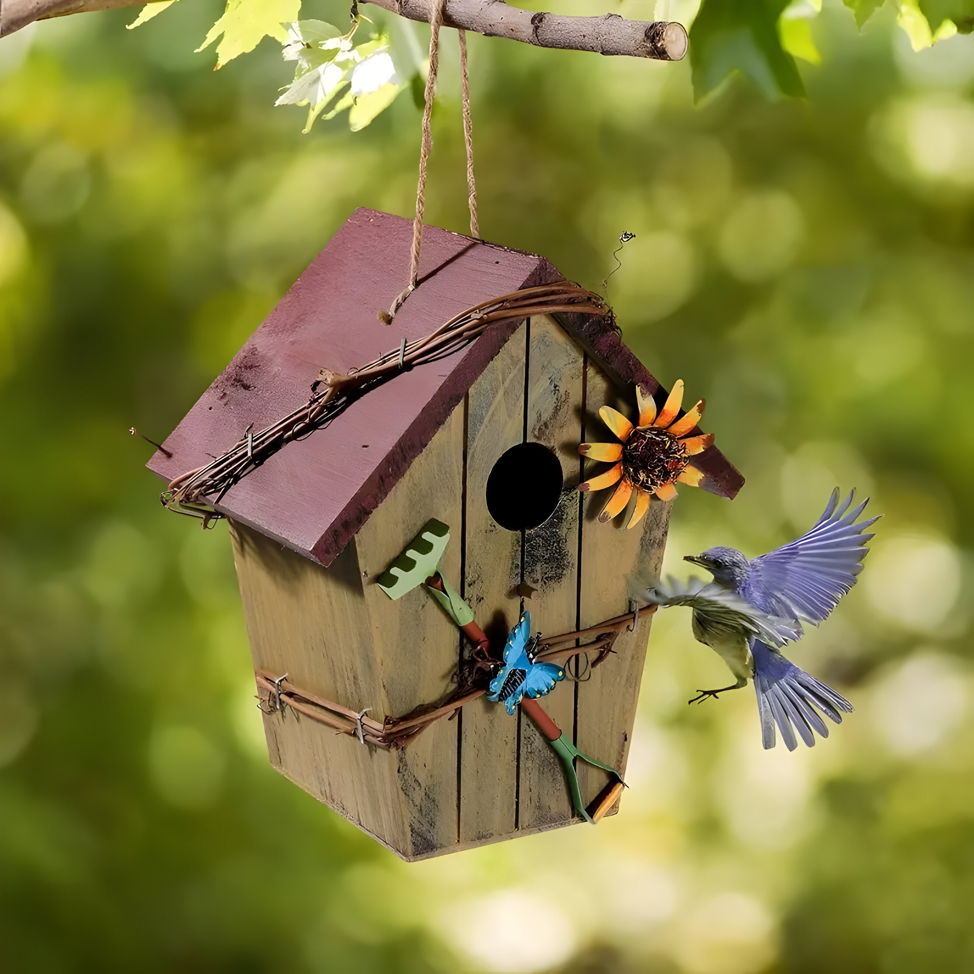 GardenPerch Nest - Dekoratives Holz Hängendes Vogelhaus