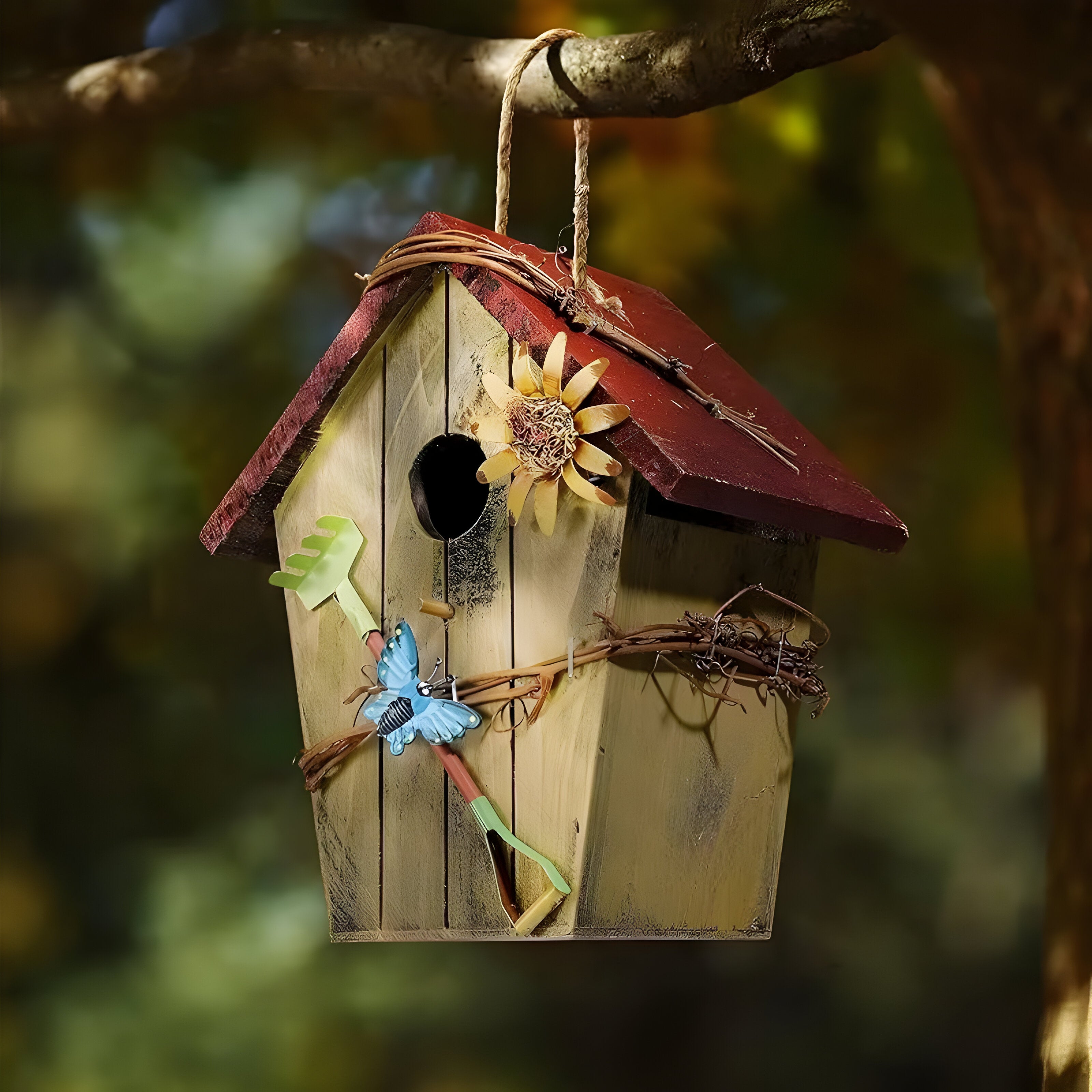 GardenPerch Nest - Dekoratives Holz Hängendes Vogelhaus