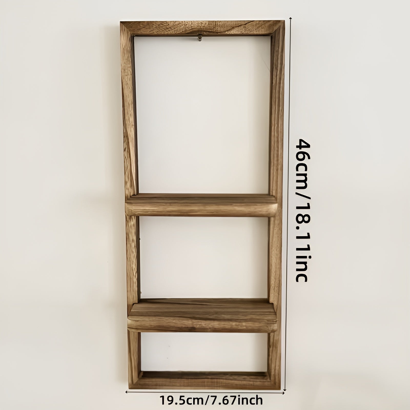 Holz-Wandregal für Blumentöpfe – Rustikales Design mit Doppellagiger Ablage | Dekorativ für Wohnzimmer & Balkon