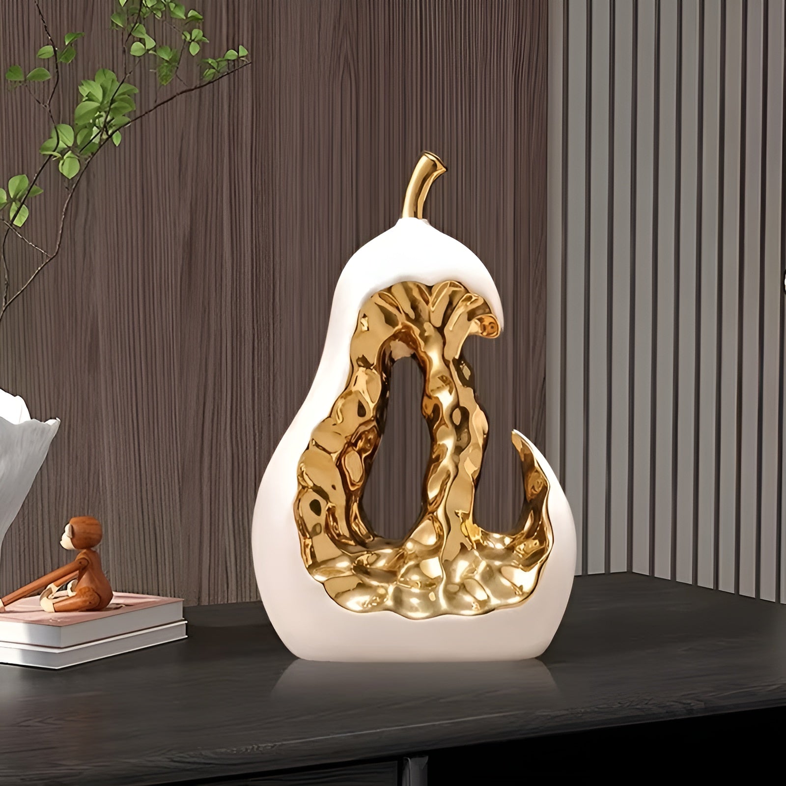 Abstrakte Keramikbirne – Elegante Dekofigur | Hochwertige Wohnaccessoires für Sideboard und Vitrine - Keramikfigur
