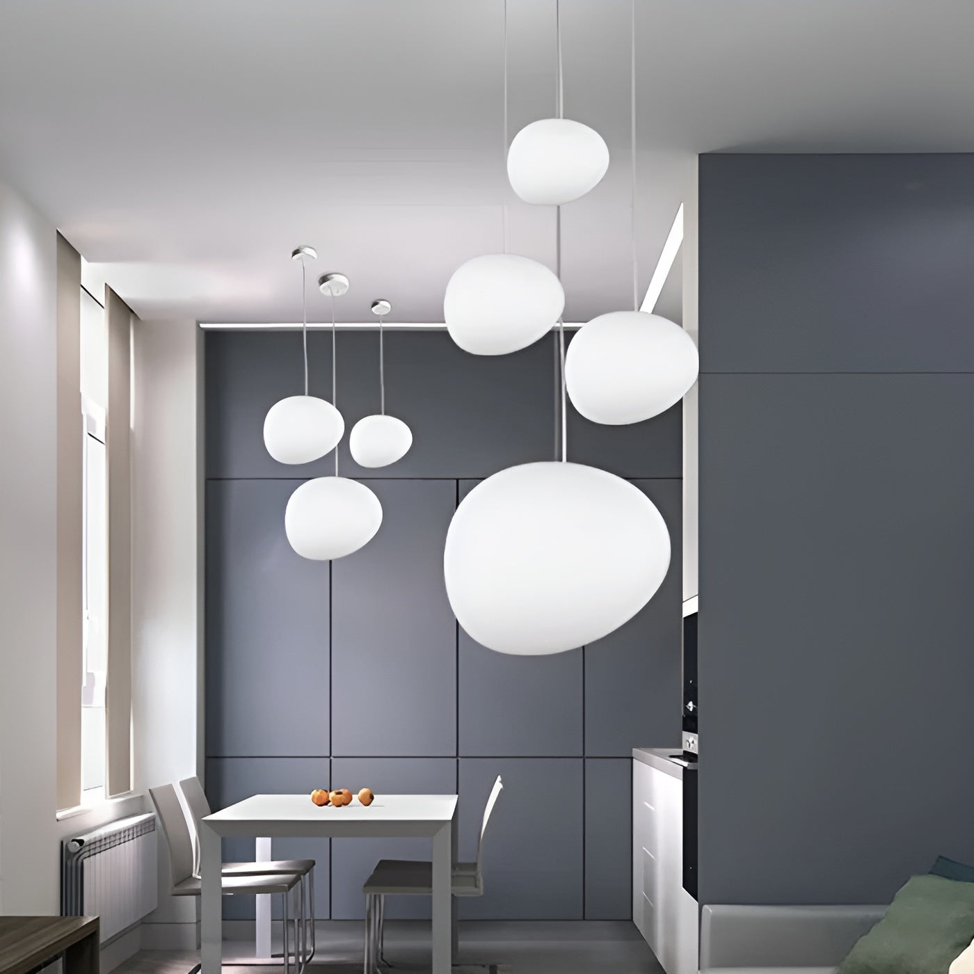 Pendelleuchte mit Schwebender Kieselsteine – Dekoratives Design für Esszimmer & Wohnzimmer