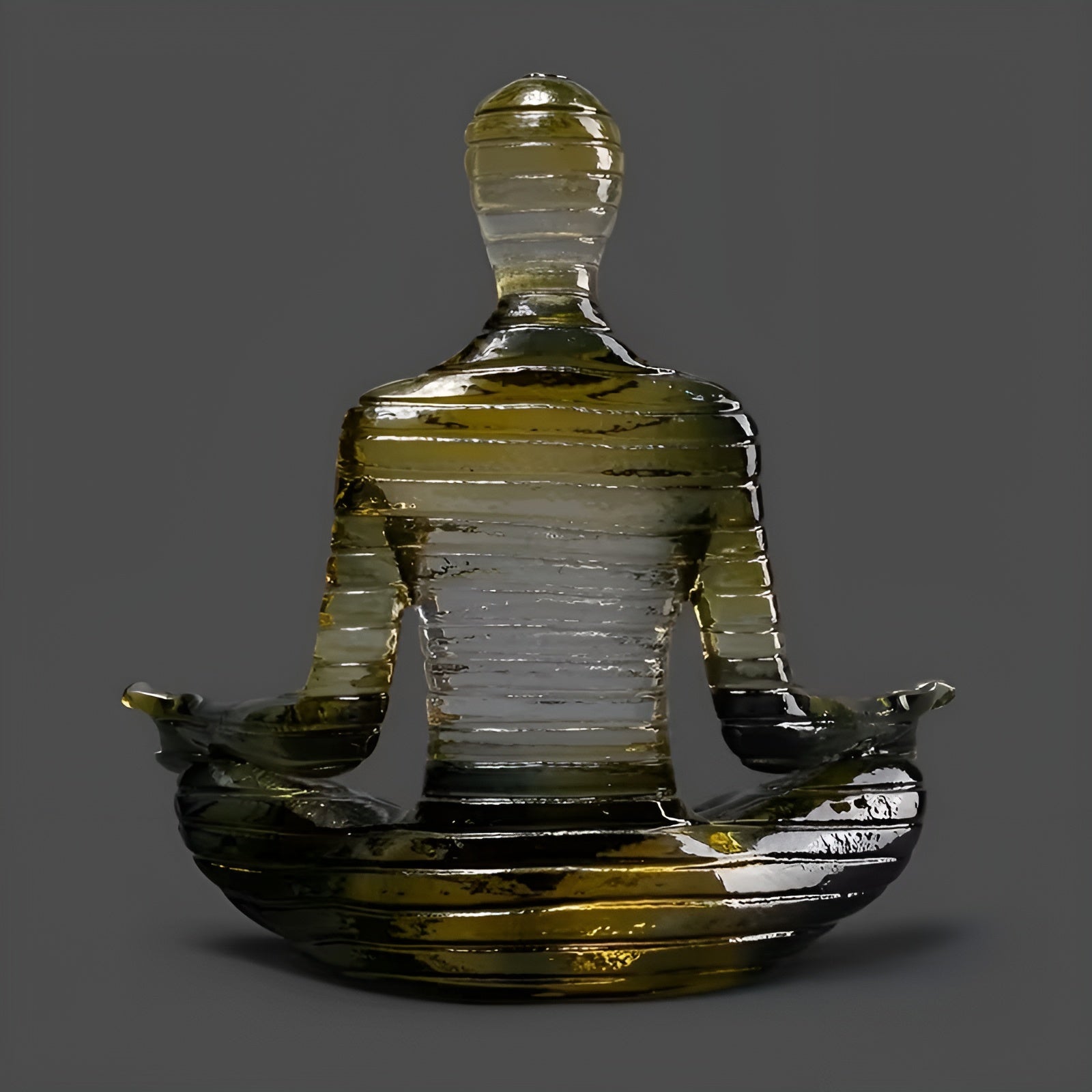 Meditative Yoga-Skulptur – Ruhige Figur in Lotusposition | Dekorative Resin-Statue für Zuhause - Gelbverlauf - Skulptur