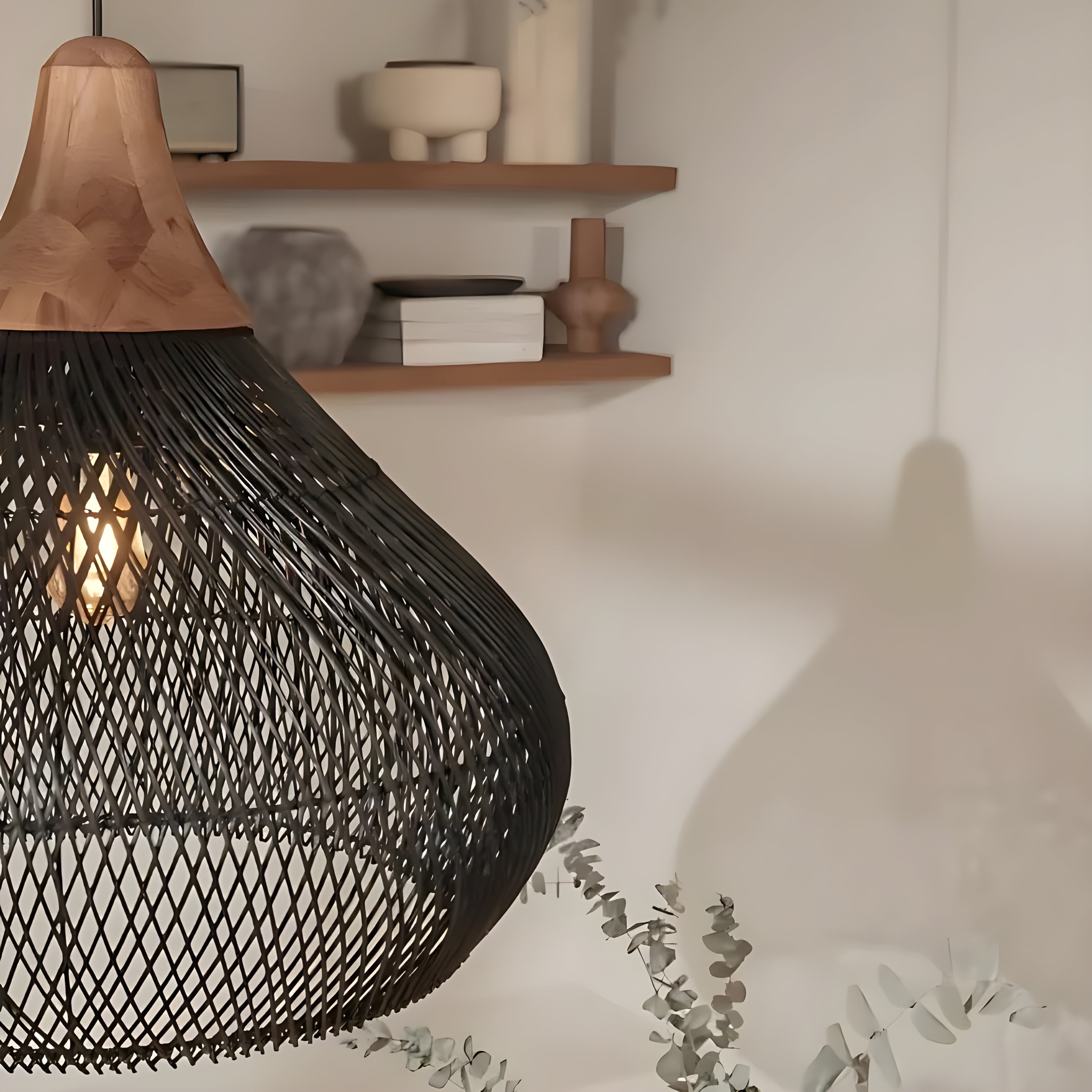 BistroBeam Light - Moderne Rattan-Pendelleuchte