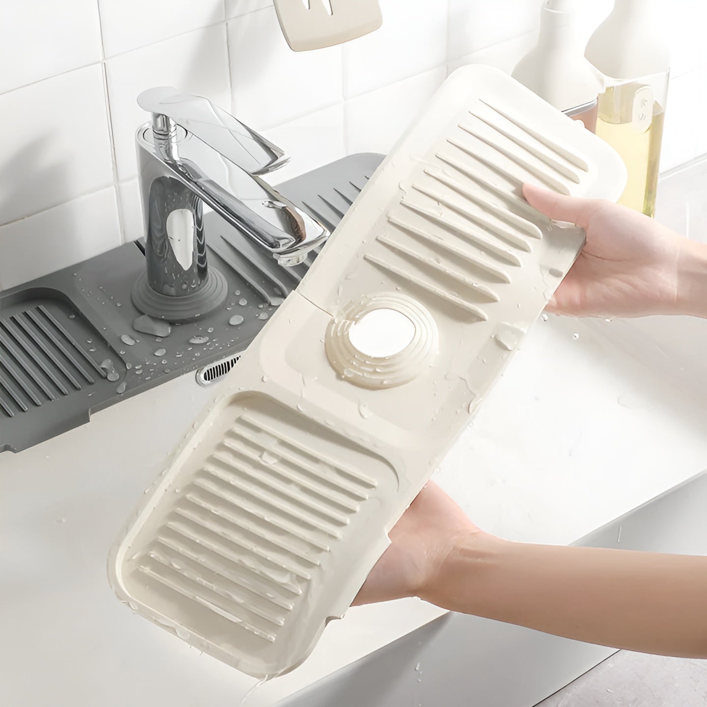 Silikon Spritzschutz für Wasserhahn – Praktische Abtropfmatte | Ideal für Küche & Bad