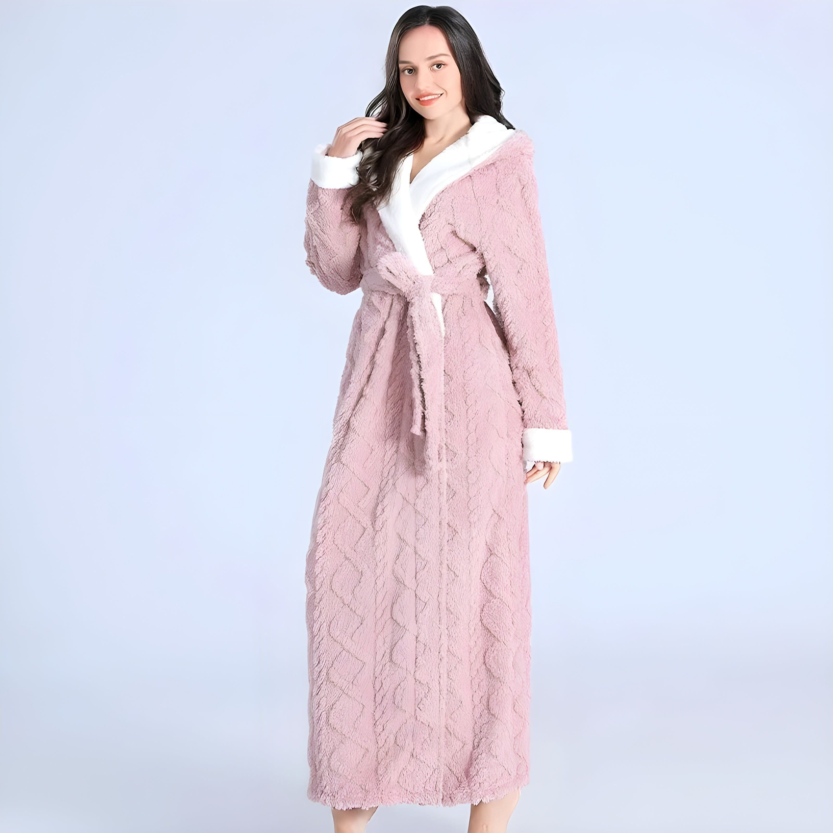 Phiona Bademantel - Lässiger, Kapuzen-Winterbademantel für Damen