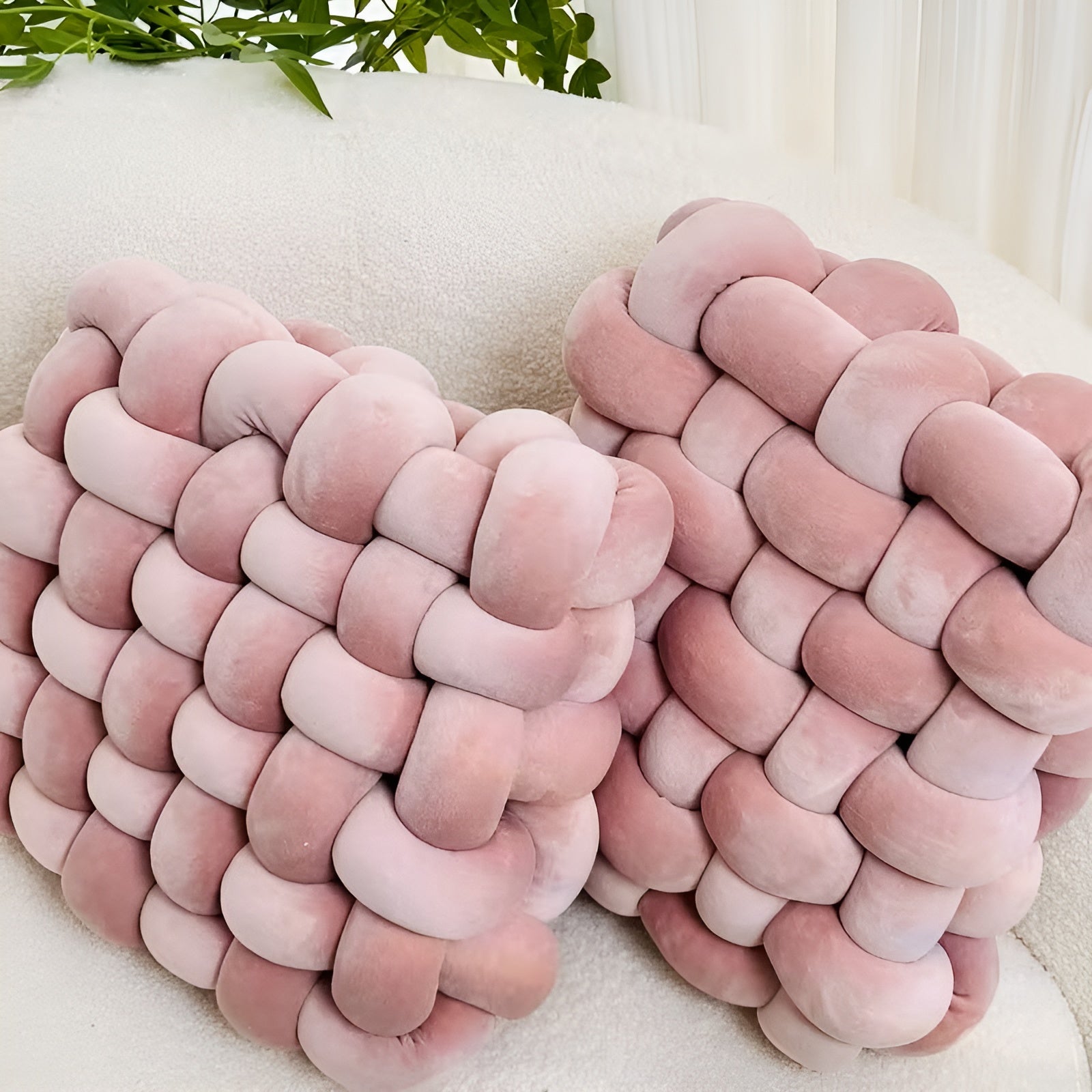 Knoten-Dekokissen im 2er-Set – Weich und Dekorativ | Perfekt für Sofa Bett und Wohnzimmer - Kissen
