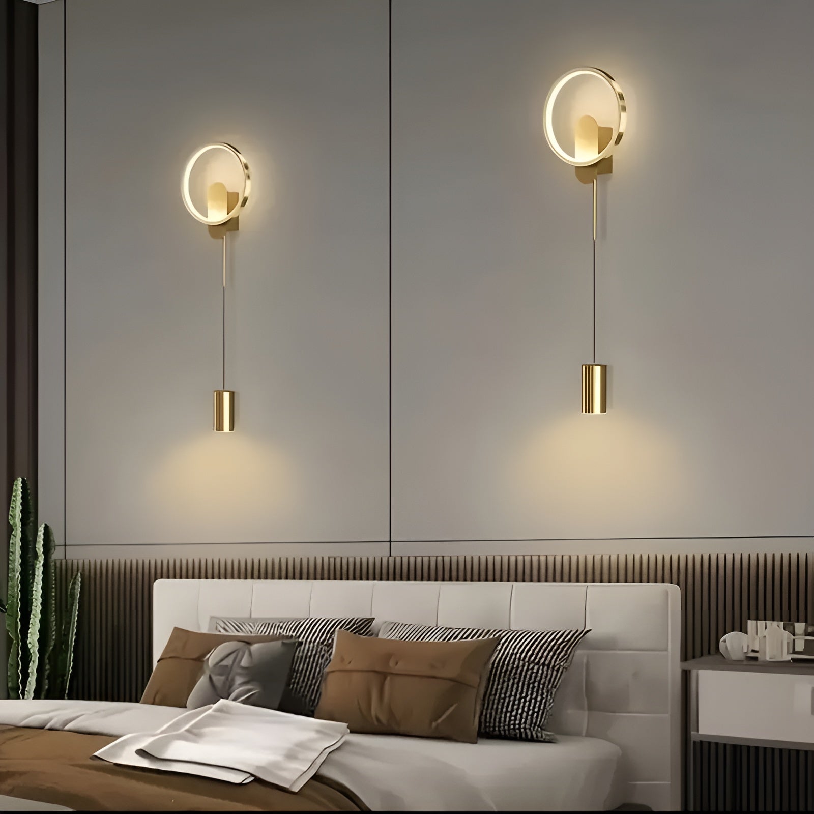 LED-Wandlampe – Stilvolle Schwarz-Goldene Leuchte | Dekorative Beleuchtung für Wohnzimmer, Schlafzimmer & Flur