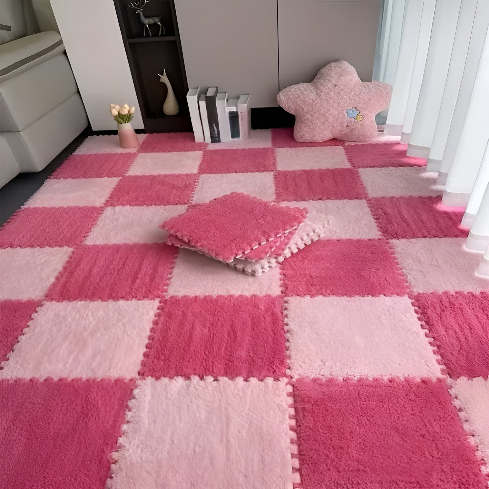 Dicker Flauschiger Teppich – Weich und Gemütlich | Perfekt für Schlafzimmer Wohnzimmer & Haustiere - Teppich