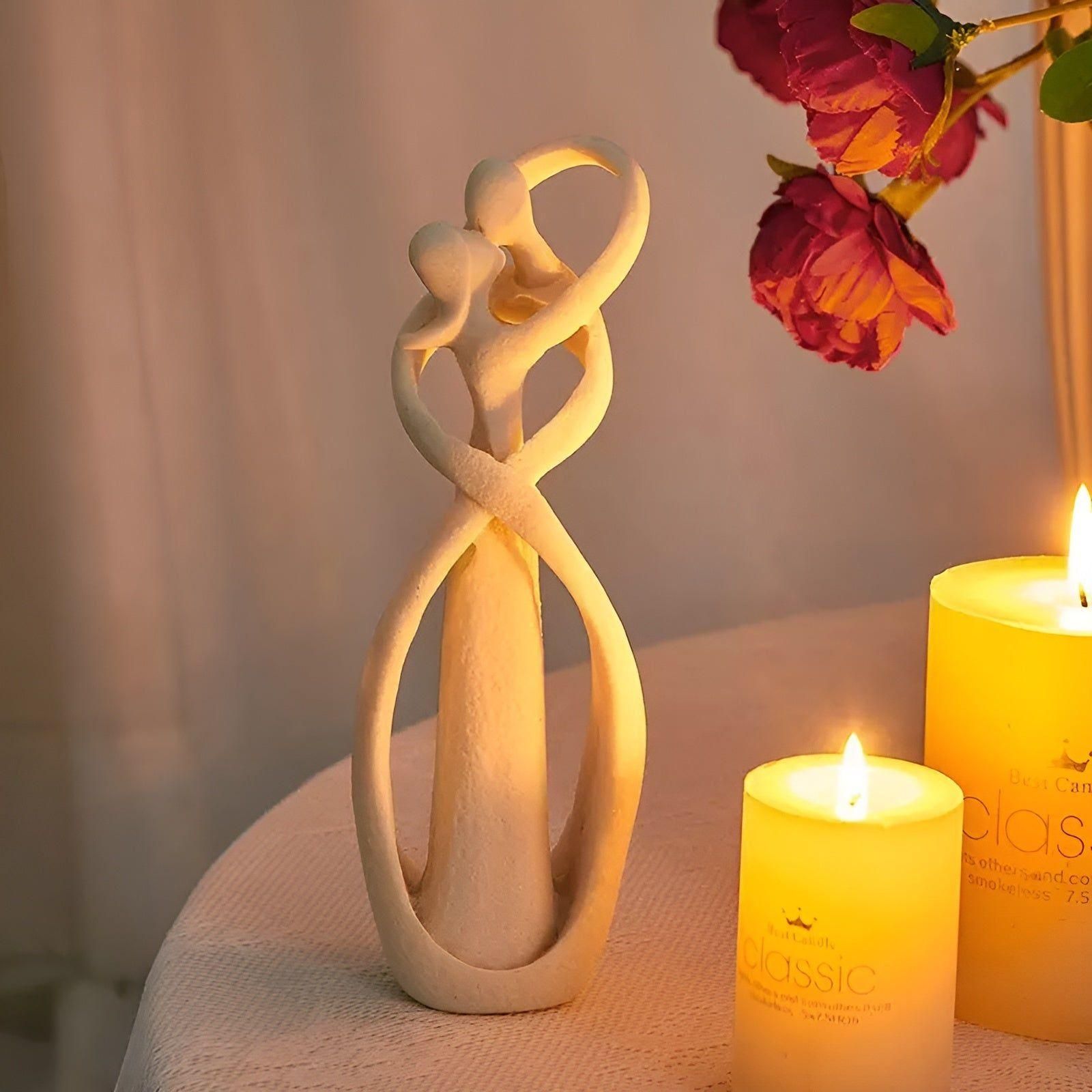 LoverBond Statue - Sandstein Abstrakte Zeitlose Liebesstatue - Elegare