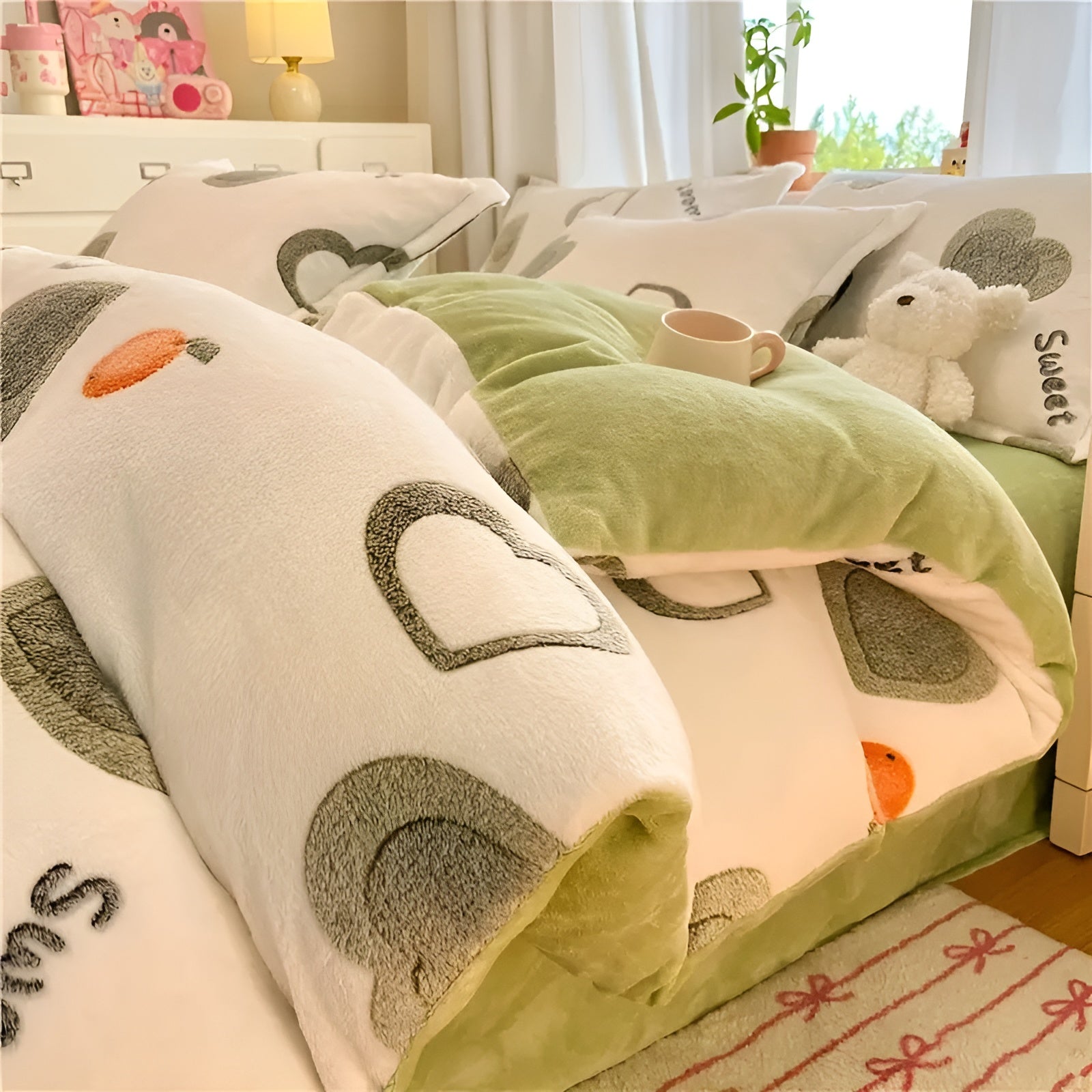 Milchvelours-Bettwäsche 3-teilig – Weich, Warm & Komfortabel | Für ein Gemütliches Schlafzimmer