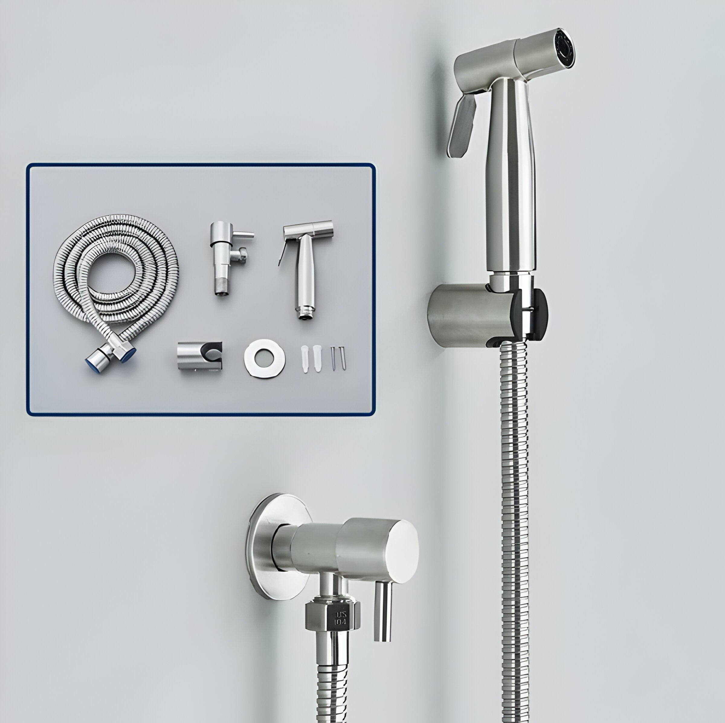 MonoSpray Set – Edelstahl Bidet Sprühkopf Armatur