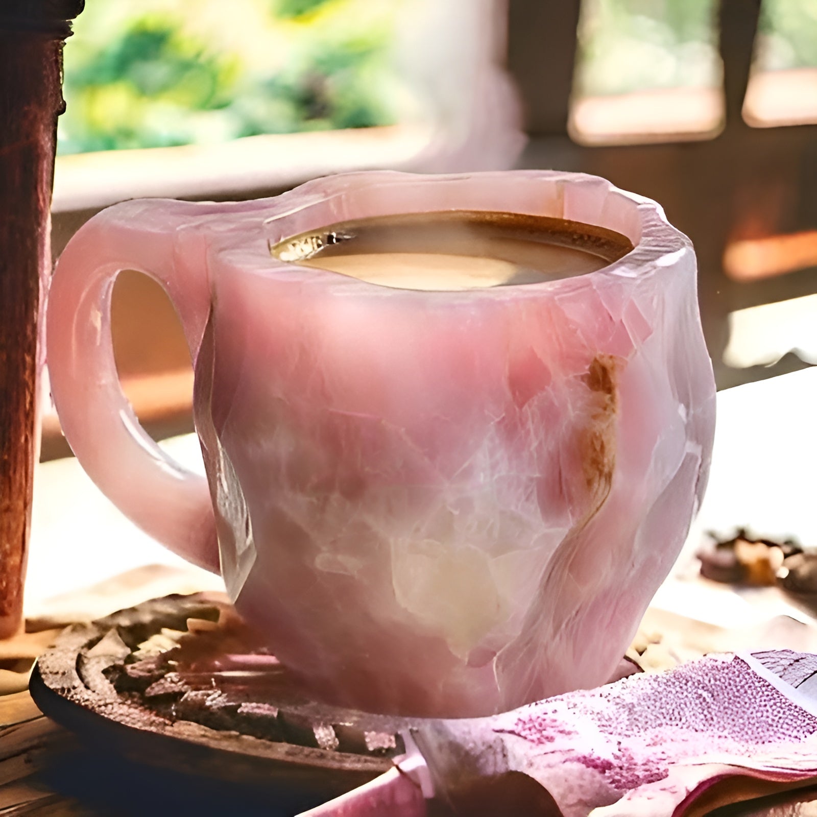 Handgemachte Kaffeetassen – Isolierend & Mikrowellengeeignet | Aus Mineral-Kristall