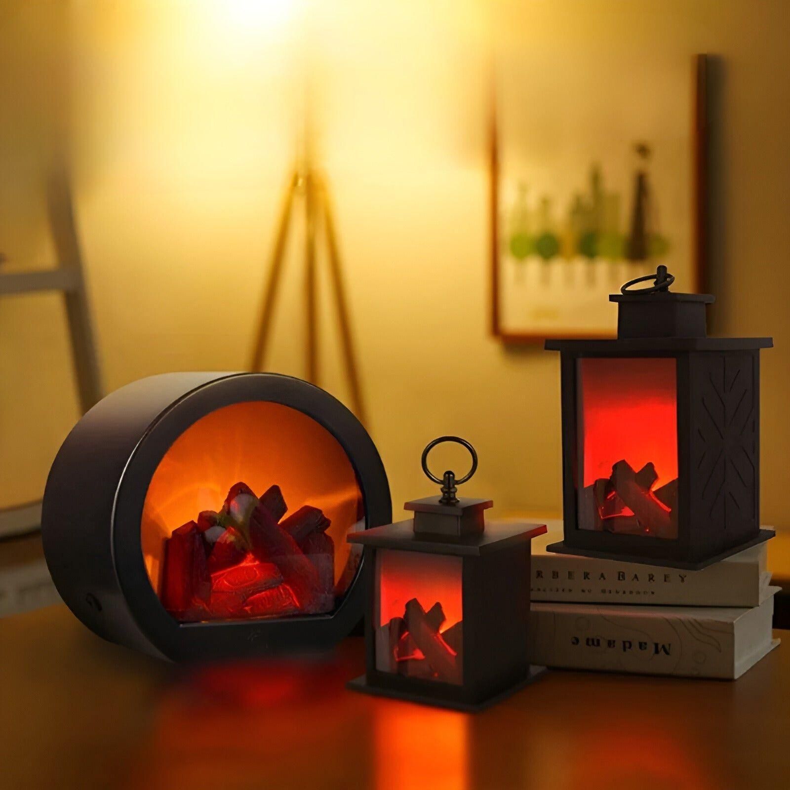 RadiantFlame Lamp - Kamin Flamme LED Laterne Nachtlicht