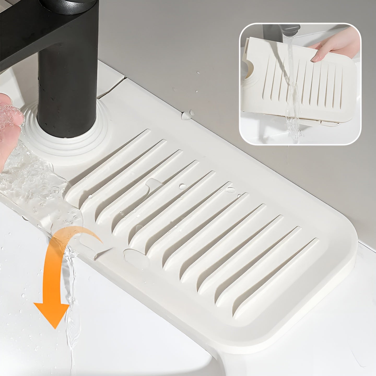 Silikon Spritzschutz für Wasserhahn – Praktische Abtropfmatte | Ideal für Küche & Bad