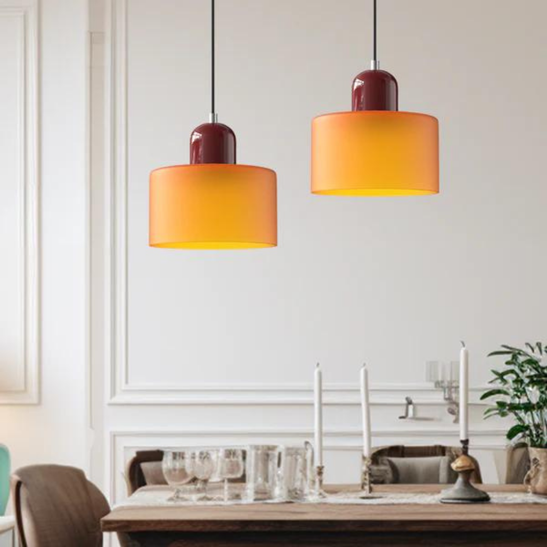 GlamorGlass Light - Europäische Retro Zylinder Pendelleuchte