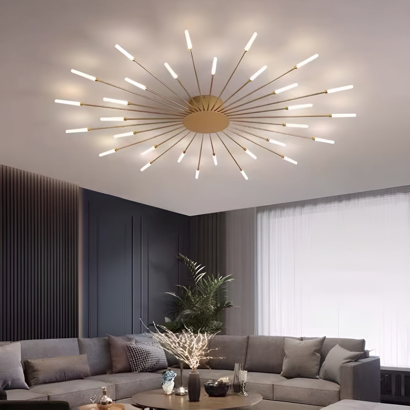 CelestialArc Light - Moderne Feuerwerk LED-Deckenleuchte