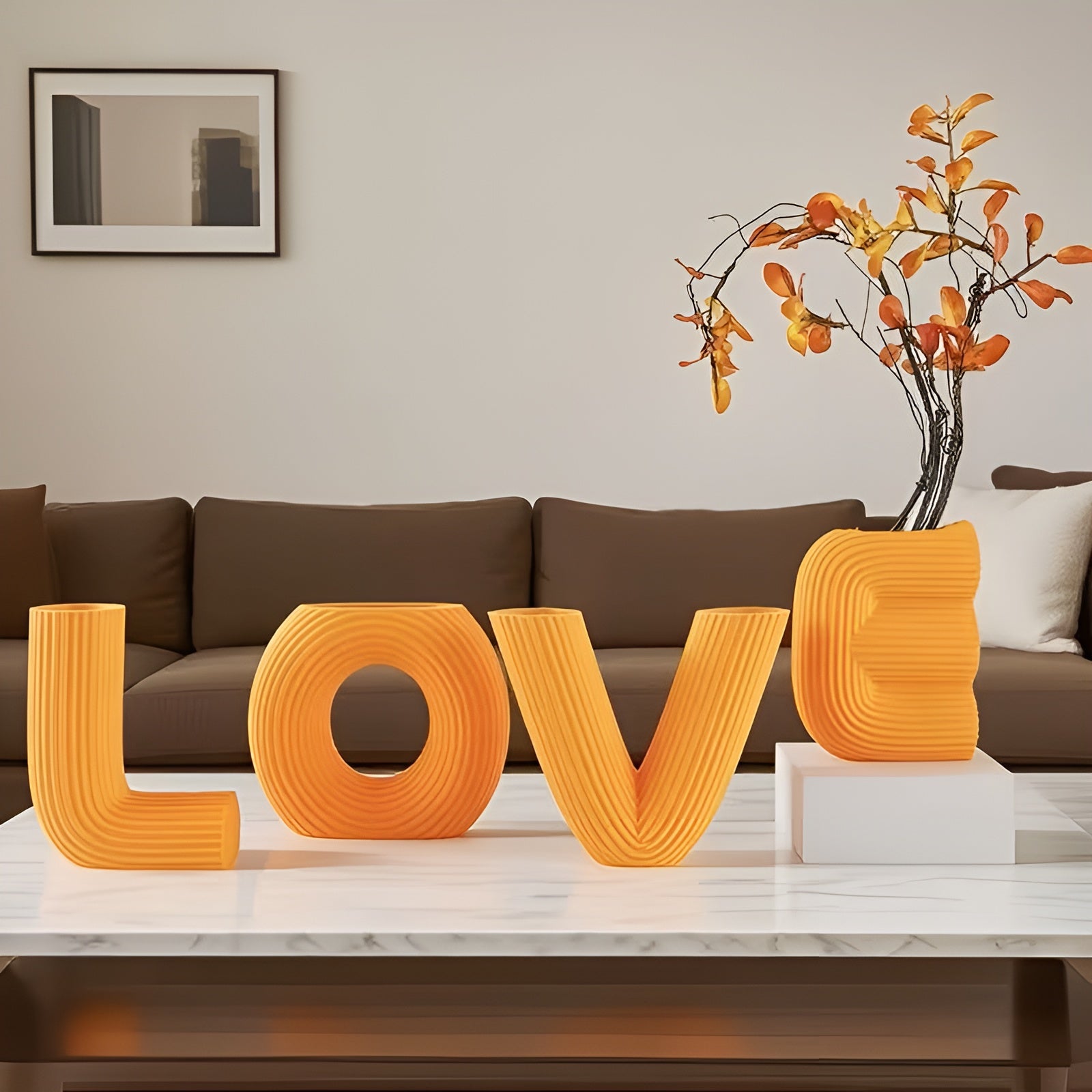 4er Set Deko-Figuren Liebe – Dekoratives Kunststoff-Design | Perfekt für Wohnraum Regal & Geschenk - Dekofigur