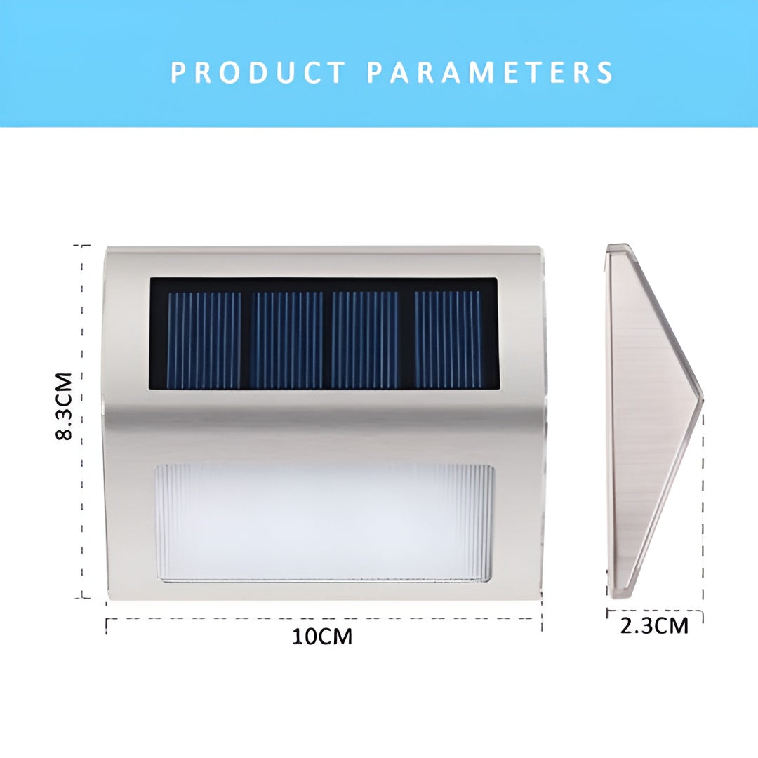 2er-set Solar Led-Treppenleuchten – Wetterfeste Außenbeleuchtung Aus Edelstahl Für Garten Und Hof - Lampe