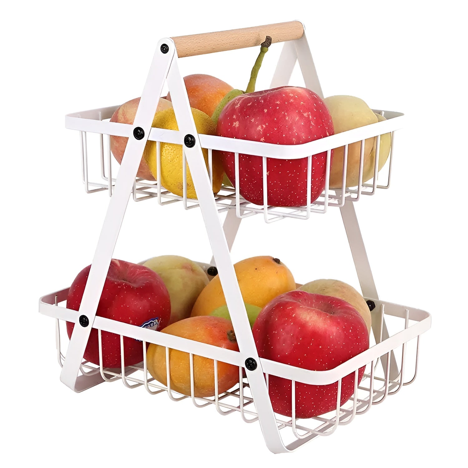 3-stöckiger Obstkorb aus Metall – Platzsparend und Dekorativ | Ideal für Küche & Esstisch