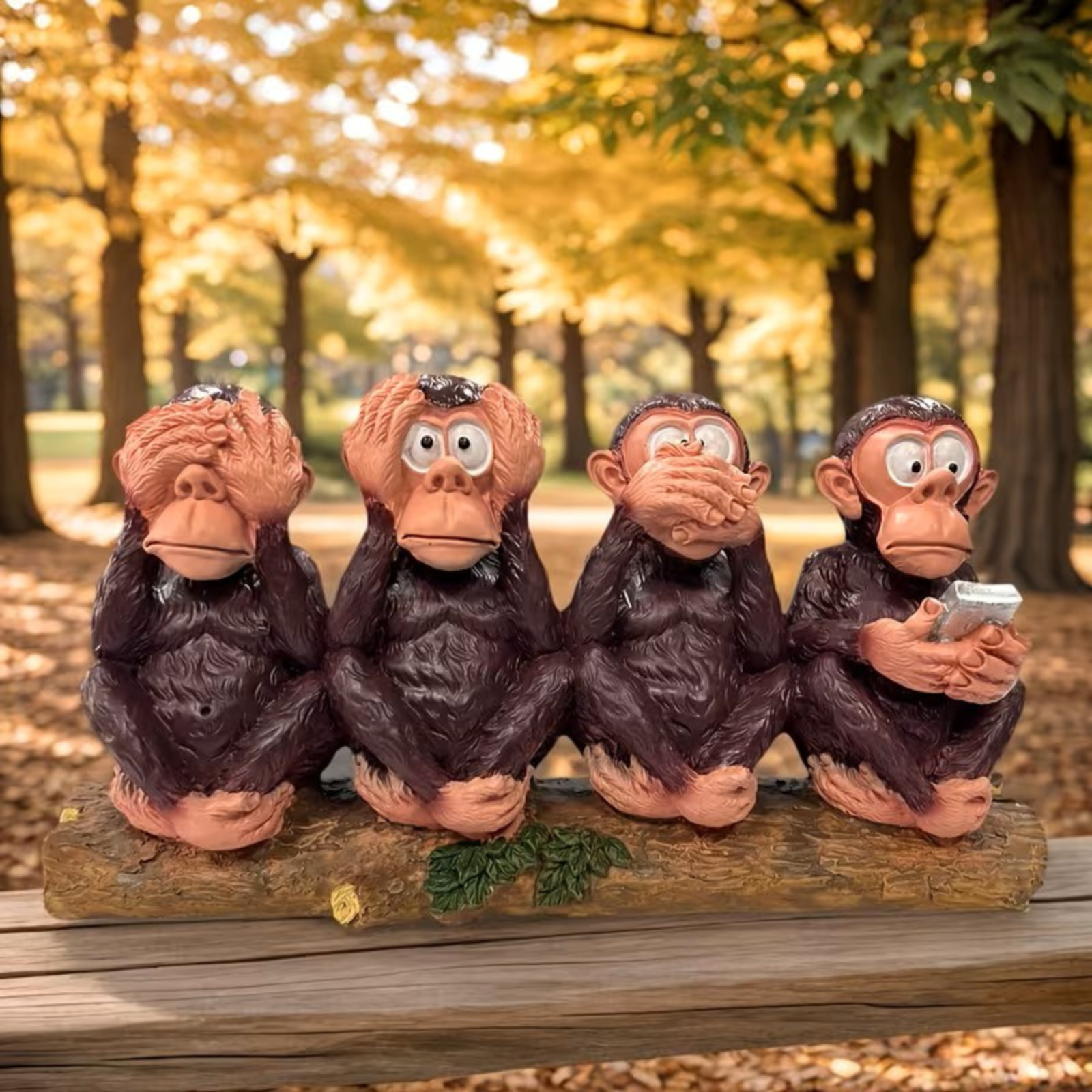 3 Affen Dekofigur – Symbol für Weisheit und Gelassenheit Für Innen- und Außenbereich - Dekorative Figur