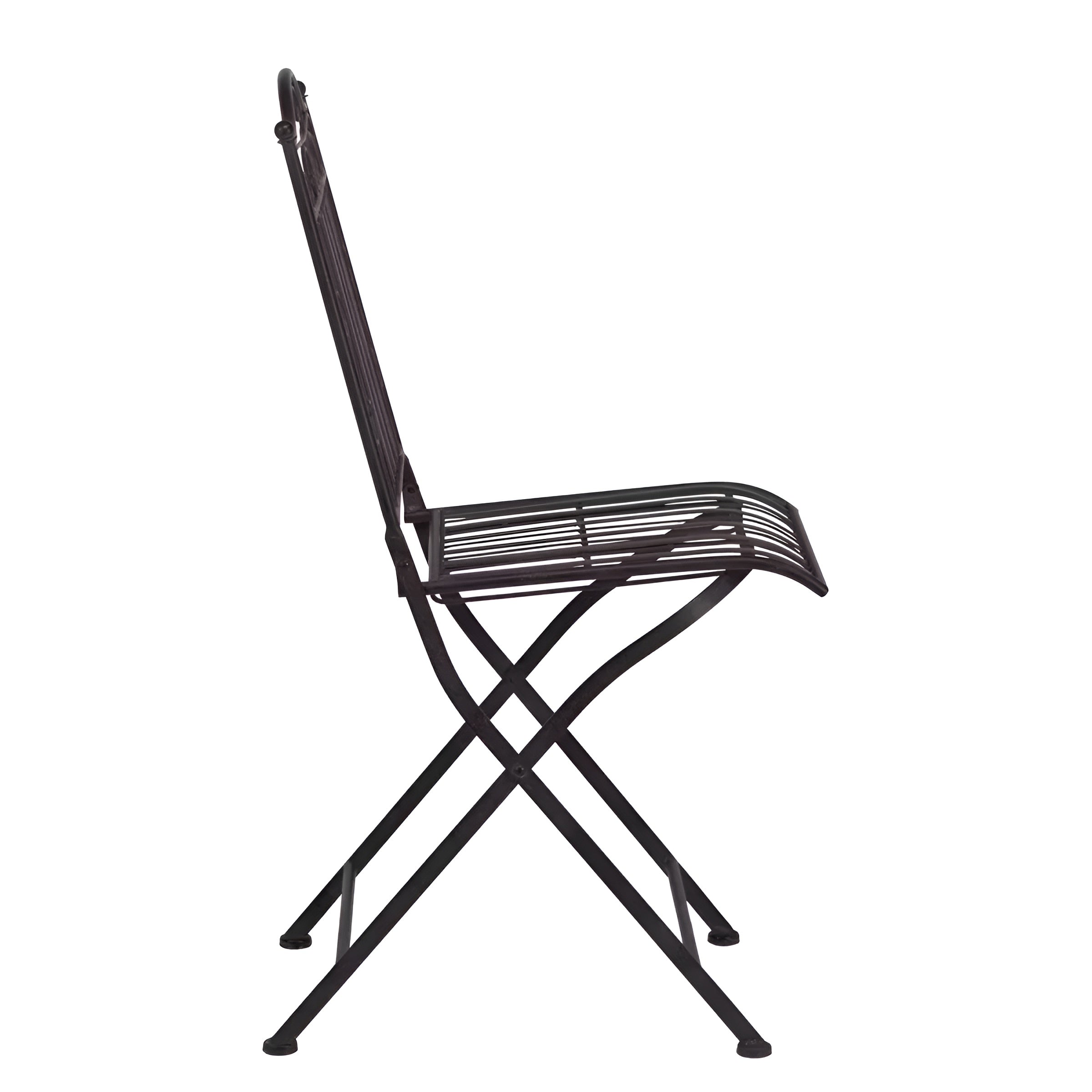 3-teiliges Terrace Hill Gartenmöbel Set – Klappbares Bistro-Set aus Eisen in Vintage Dunkelbraun - Dunkelbraun