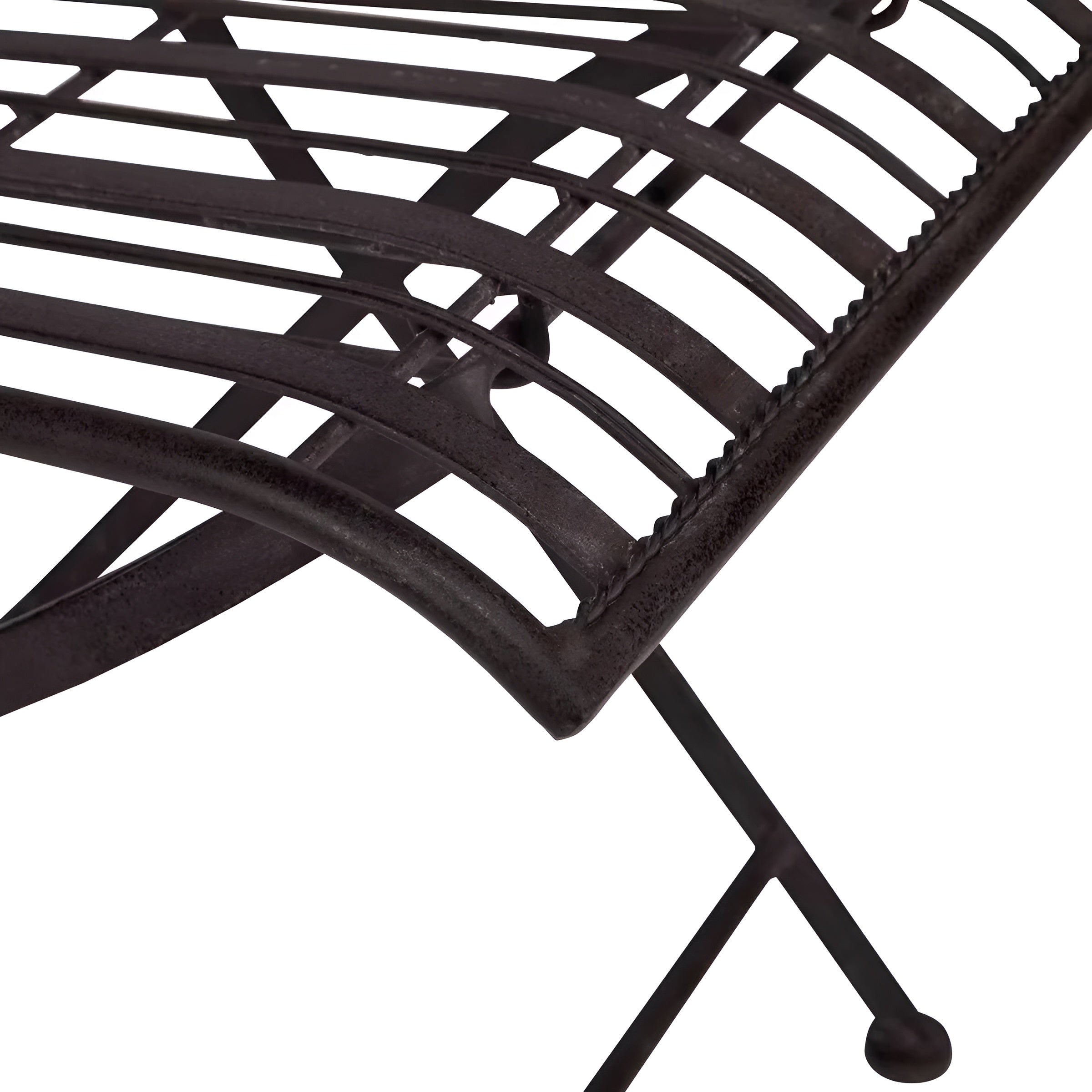 3-teiliges Terrace Hill Gartenmöbel Set – Klappbares Bistro-Set aus Eisen in Vintage Dunkelbraun - Dunkelbraun