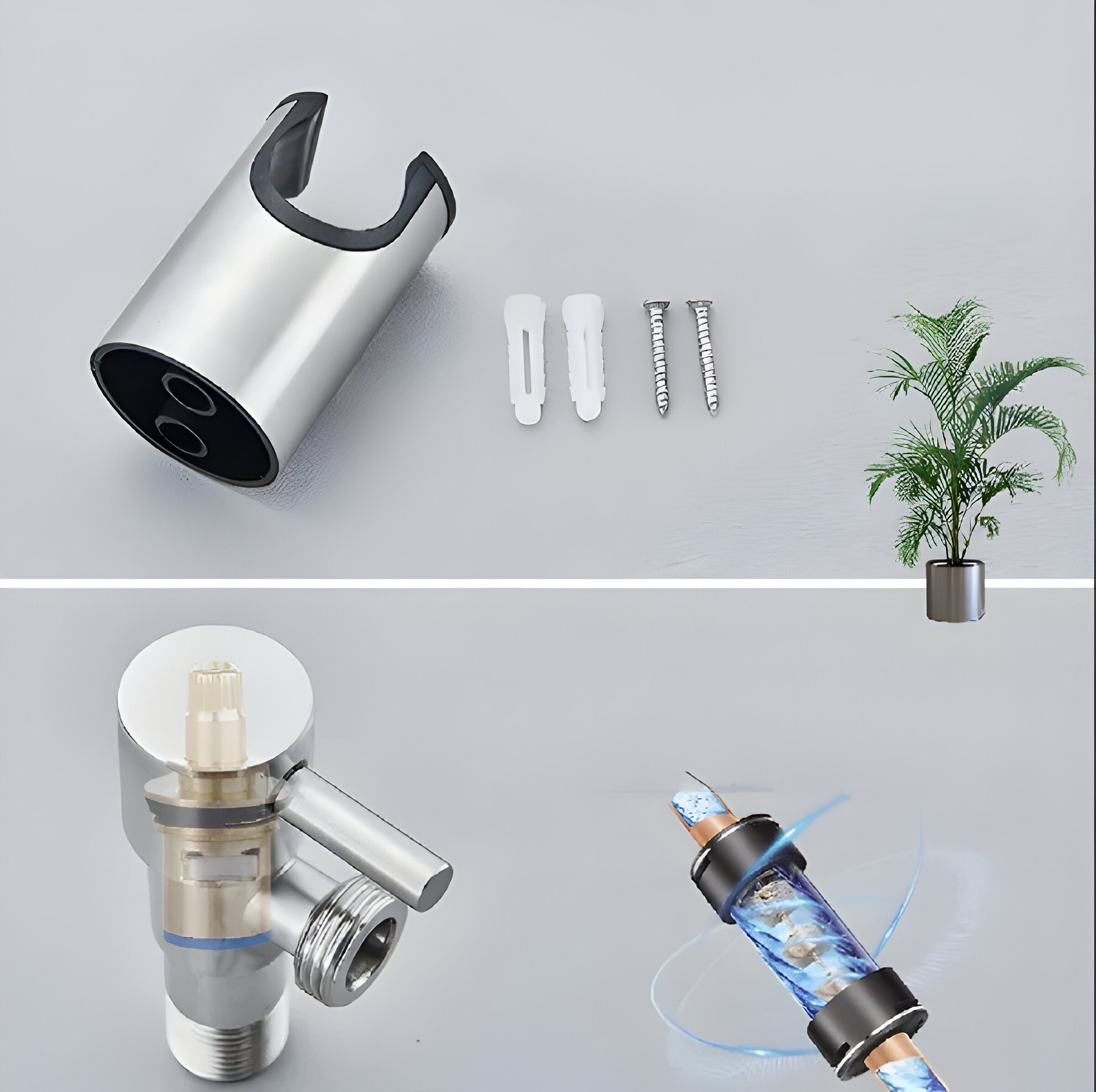MonoSpray Set – Edelstahl Bidet Sprühkopf Armatur