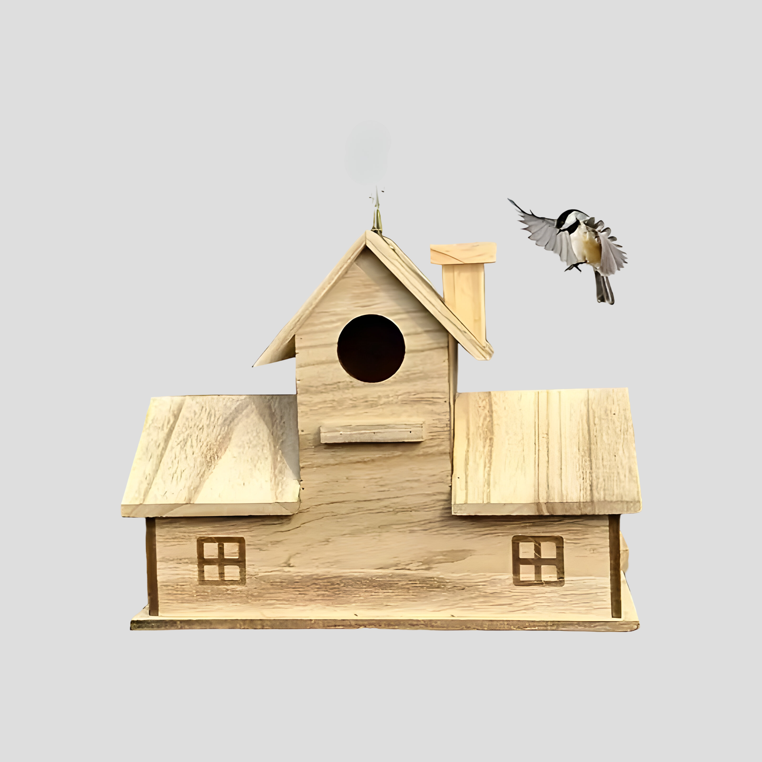 WoodlandBird House- Wooden Hanging Birdhouse with 3-Hole