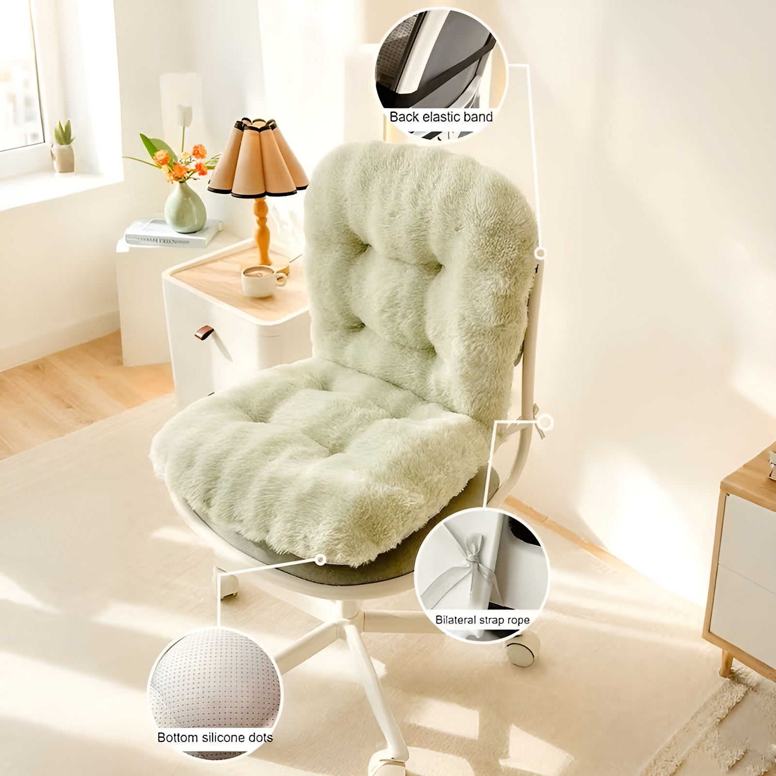 Weiches Sitzkissen aus Kunstfell – Extra Dick & Kuschelig | Perfekt für Stuhl und Sofa - Kissen