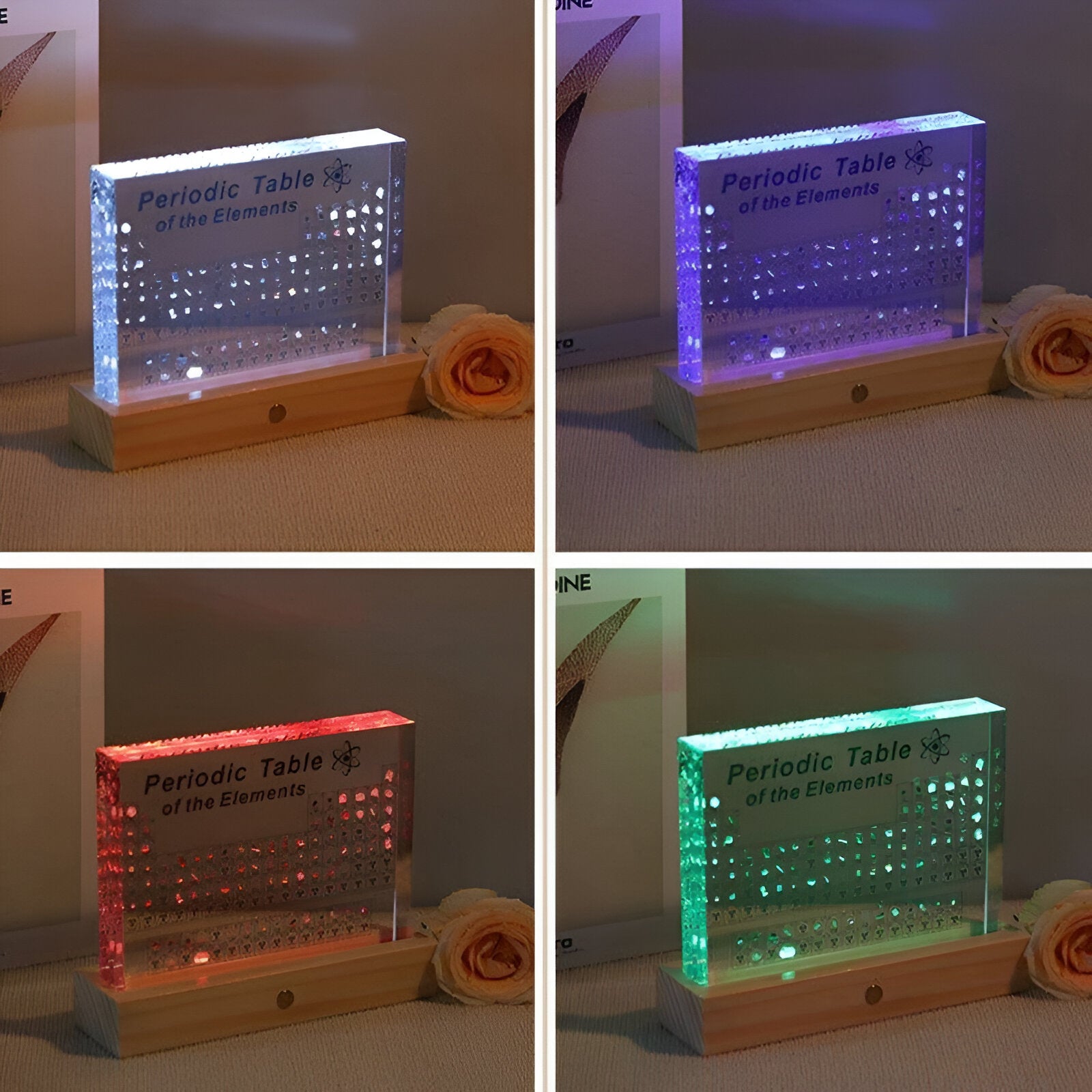 Periodensystem mit echten Elementen – Dekoratives Acryl-Display