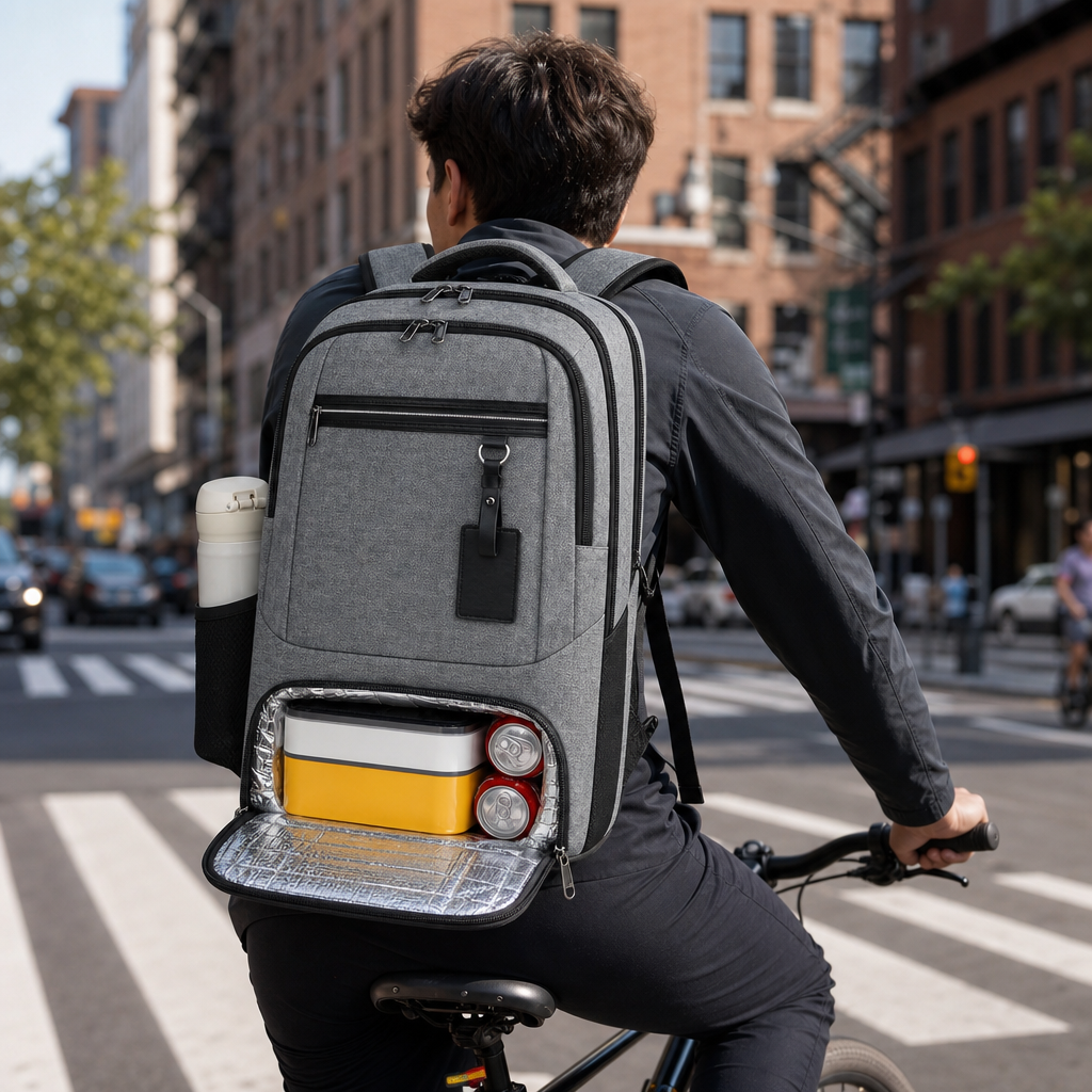Integrierter USB-Anschluss am wasserdichten Rucksack