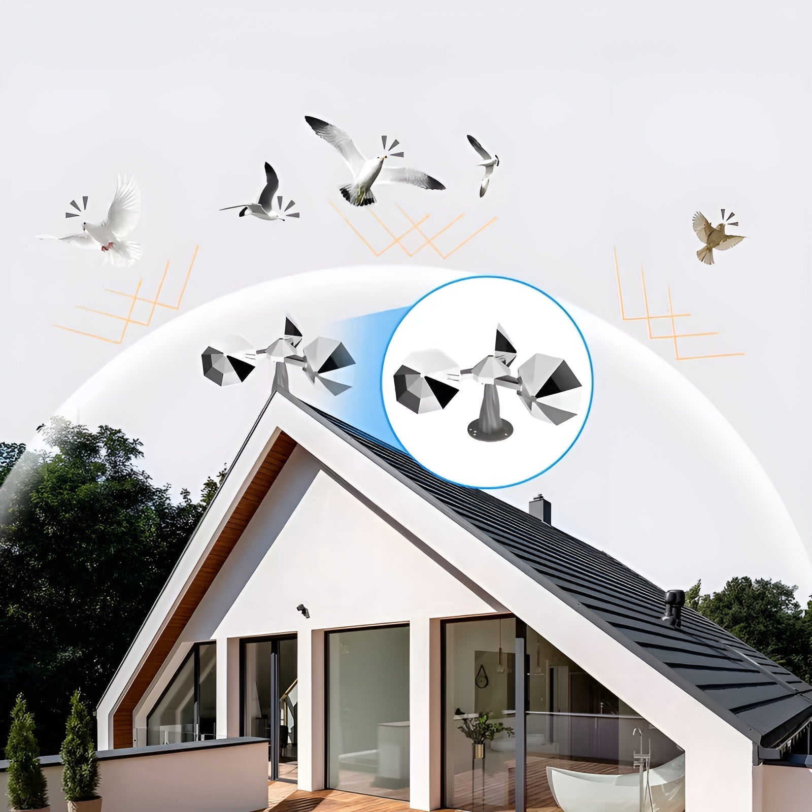 360° Rotierender Vogelabwehr-Reflektor – Reflektierender Vogelschreck für den Außenbereich - Abwehrmittel gegen