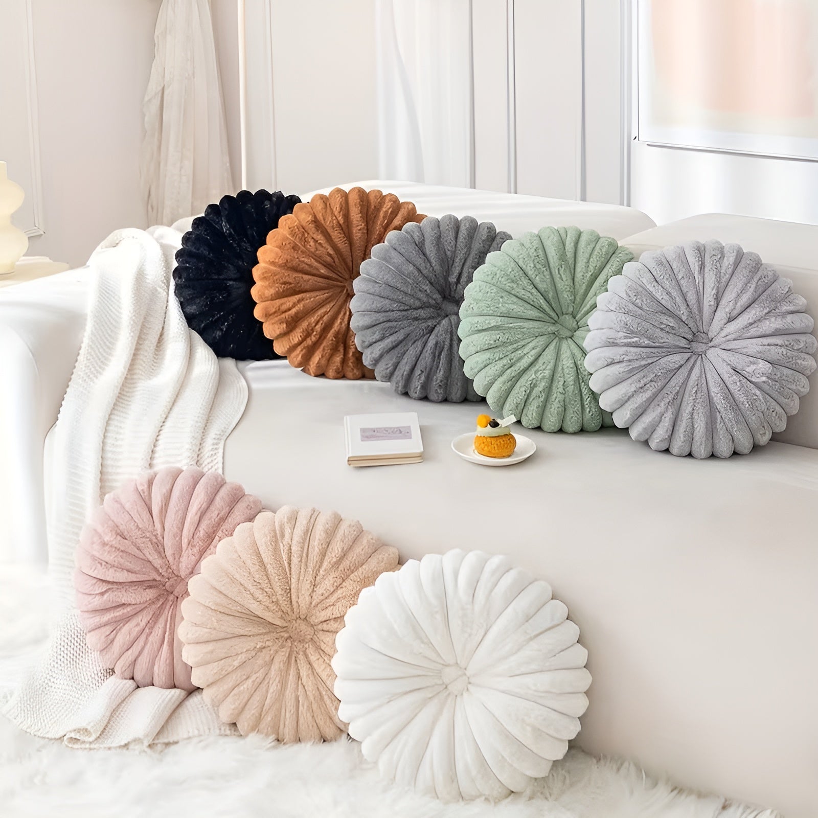 Flauschiges Rundkissen – Weich und Gemütlich | Perfekt für Wohnzimmer und Schlafzimmer - Kissen