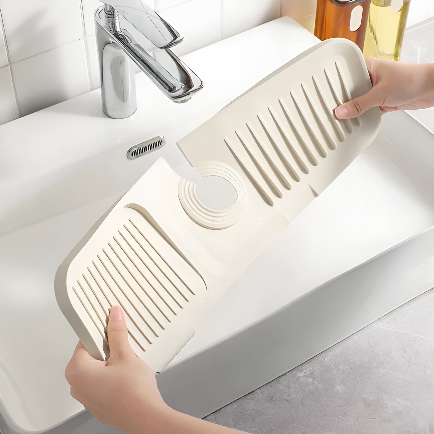 Silikon Spritzschutz für Wasserhahn – Praktische Abtropfmatte | Ideal für Küche & Bad