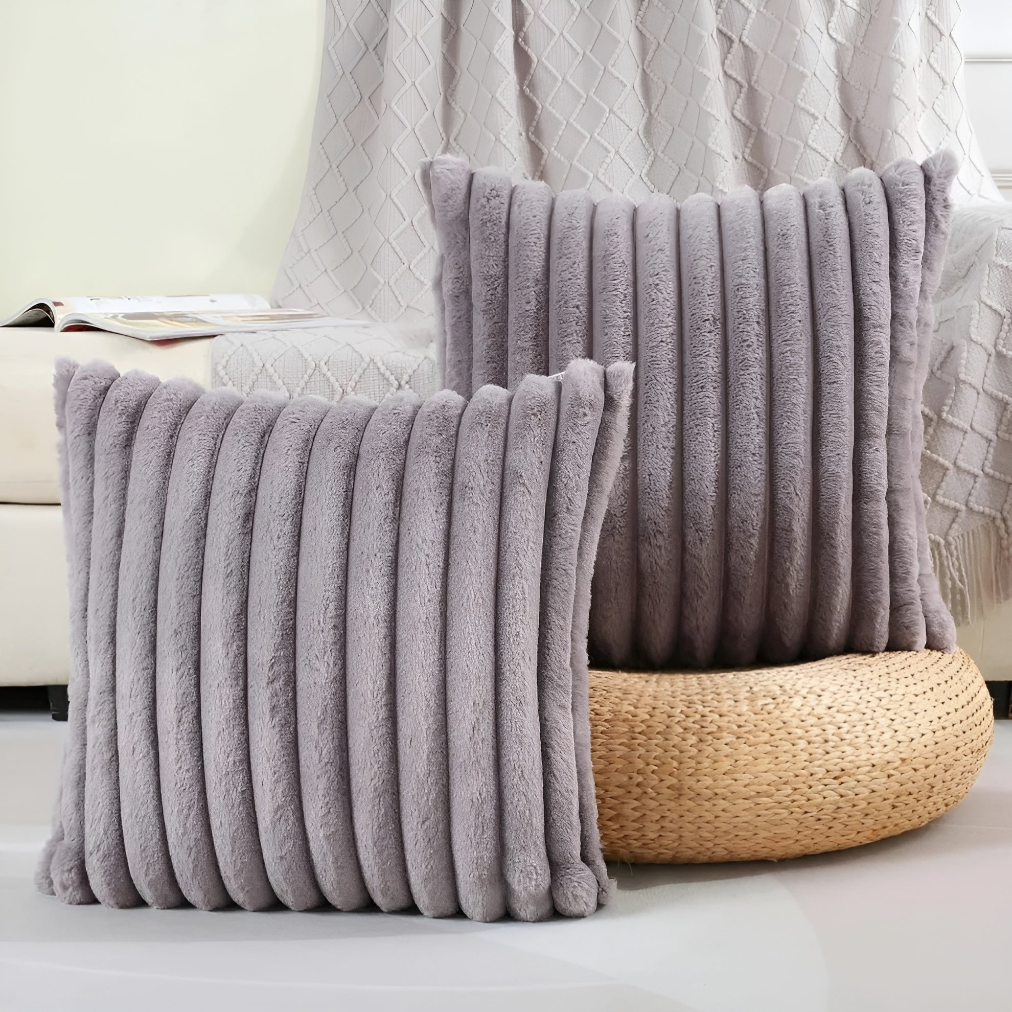 Weicher Zierkissenbezug – gemütlich und bequem | Ideal für Sofa und Bett - Grau / 45 x 45 cm - Bettwäsche-Set