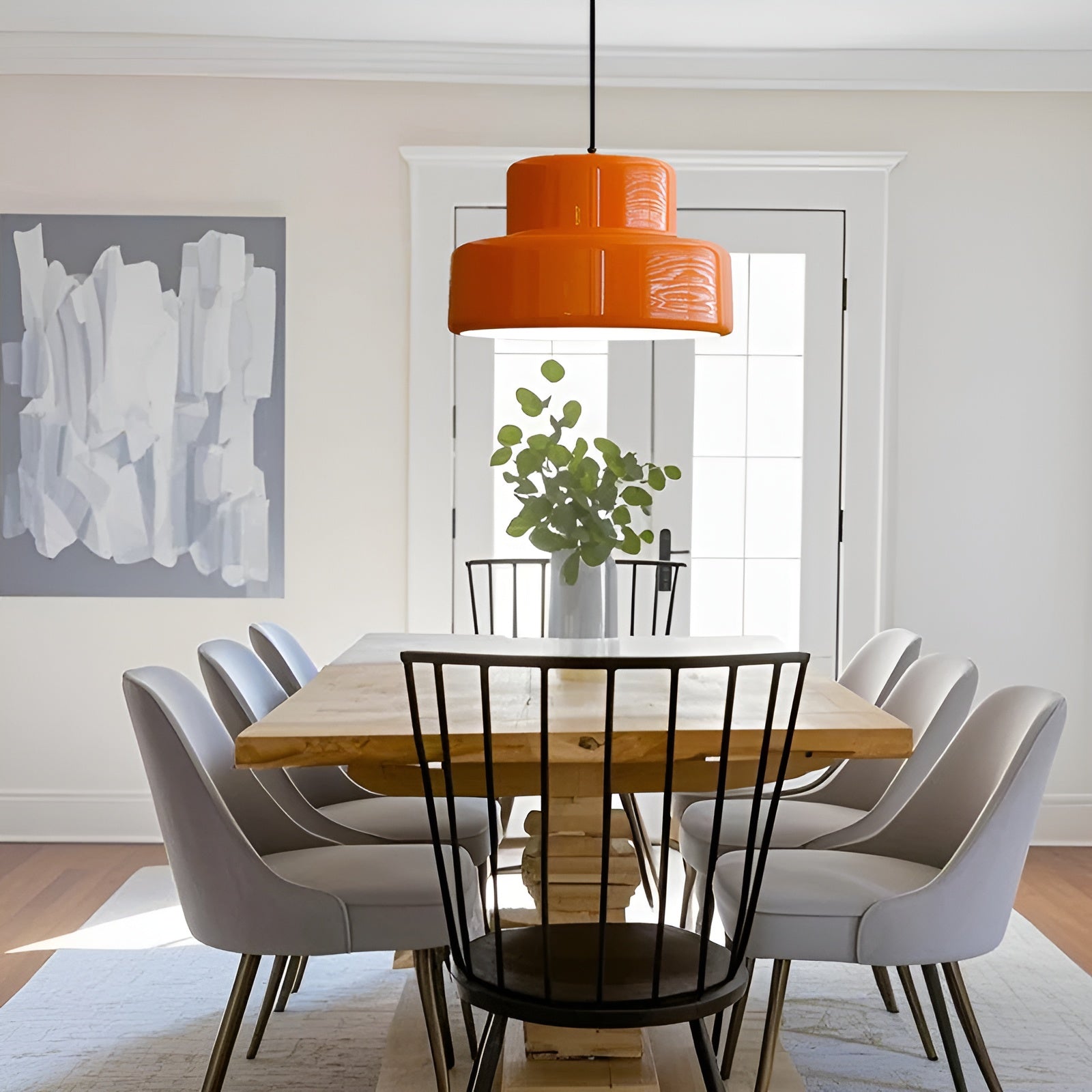 Bauhaus-Hängelampe – Vintage Optik in Orange | Stilvolle Pendelleuchte für Ihr Zuhause