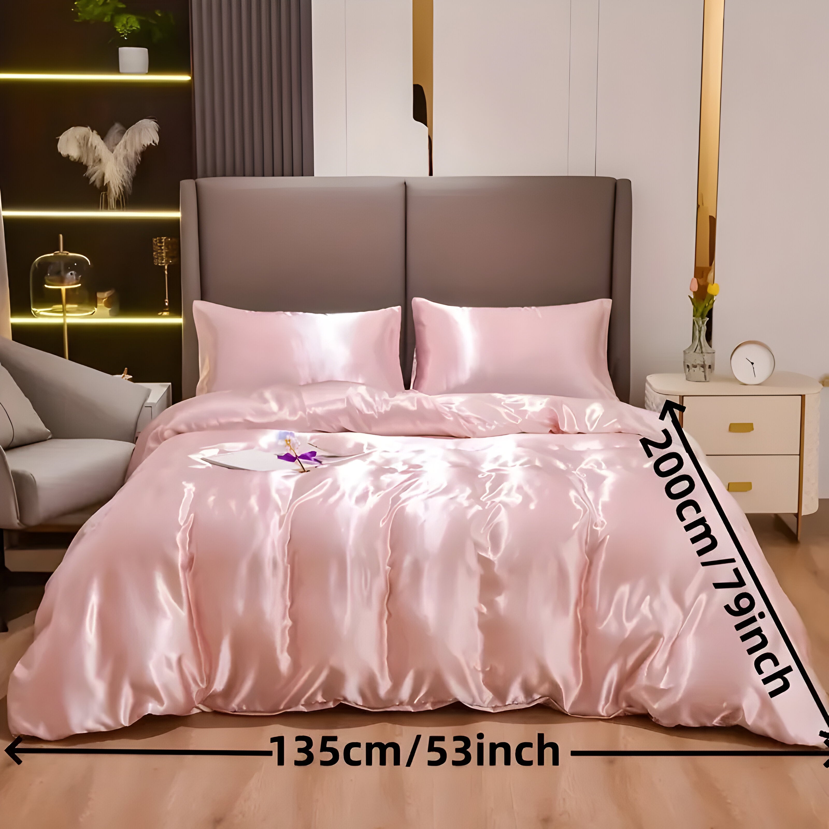 SatinNest Duvet Set - 3tlg. Satin Bettbezug Set